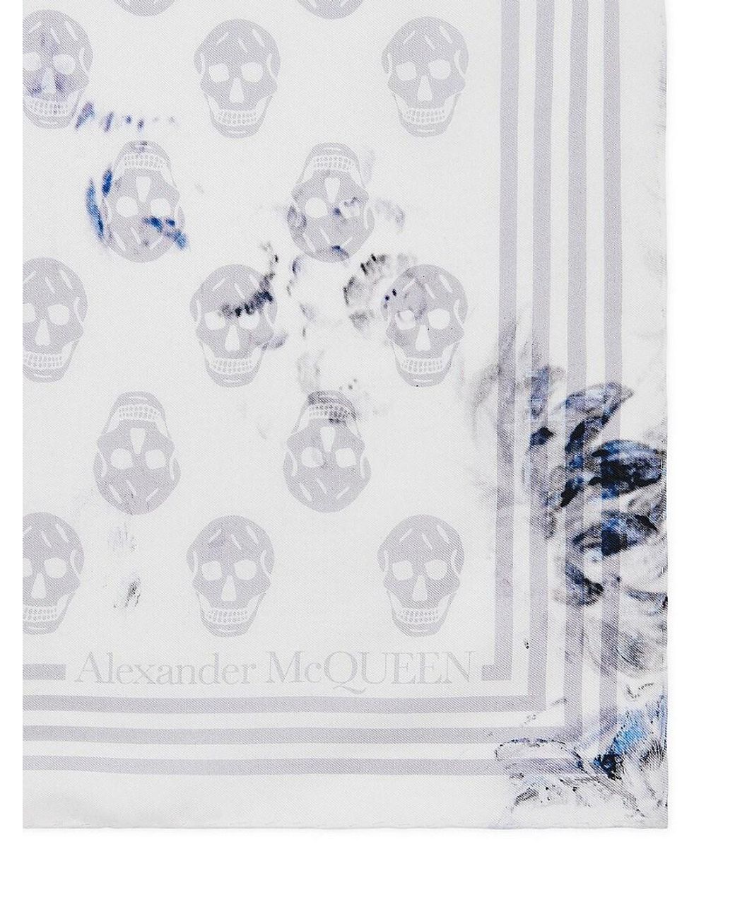 マフラー・ストール alexander mcqueen Ivory wool blend foulard Alexander Mcqueen Women Ivory Wool Blend Foulard In White
