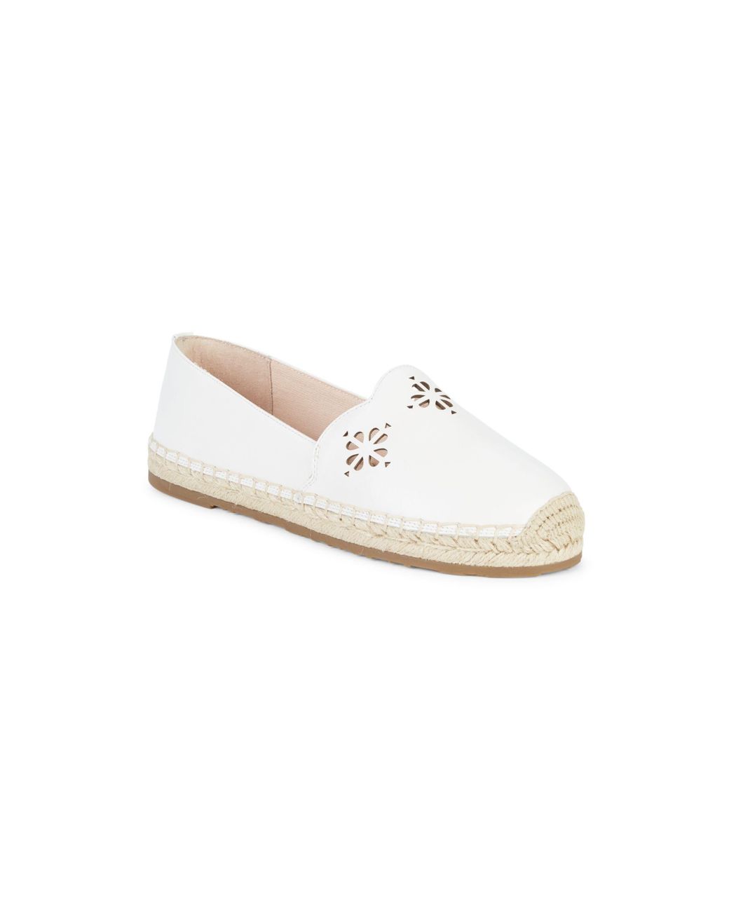 Kate Spade Grecian Leather Slip-on Espadrilles in White | Lyst