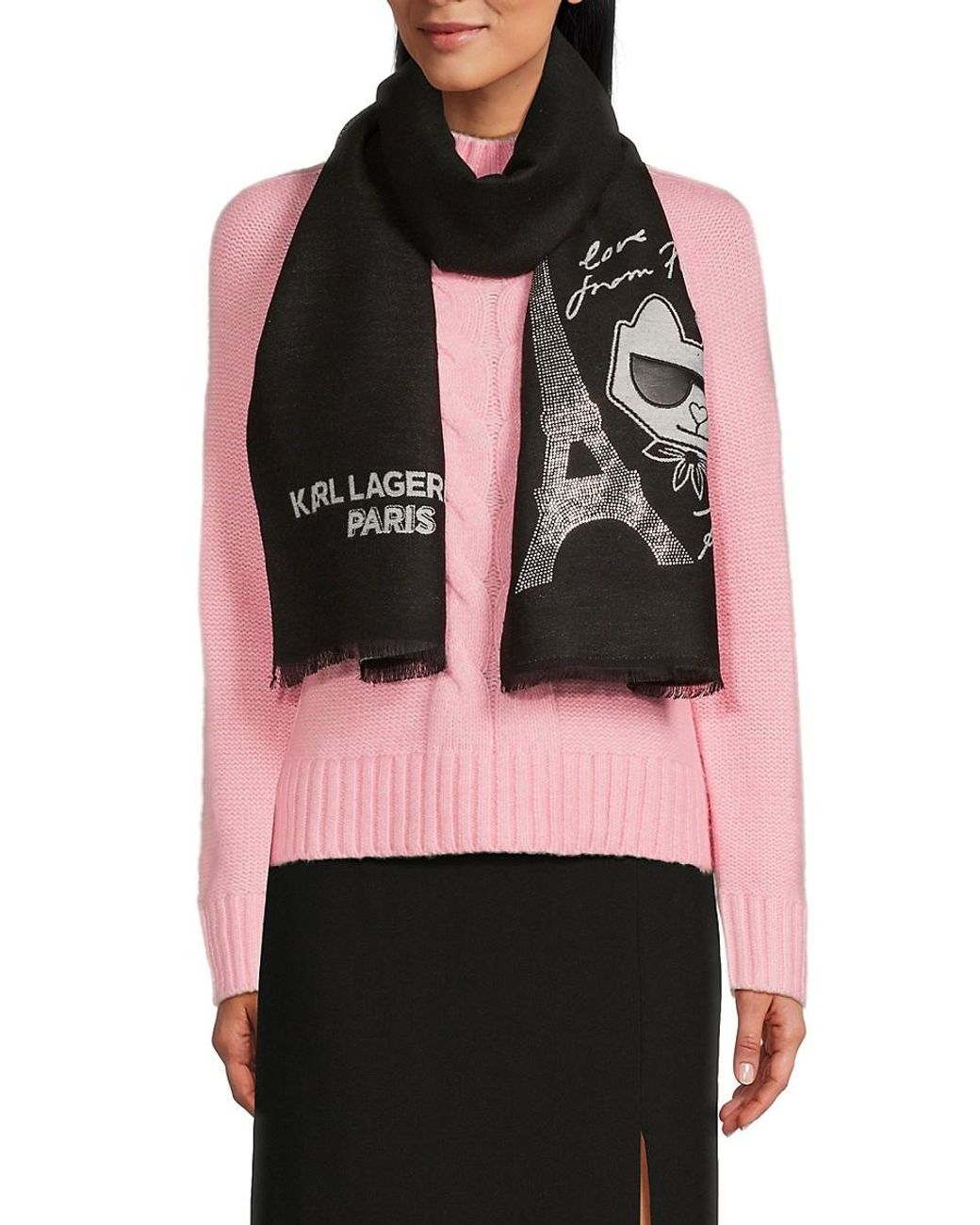 Foulard Châle Karl Lagerfeld Multicolore - Soie, Fait En Italie, Occasion