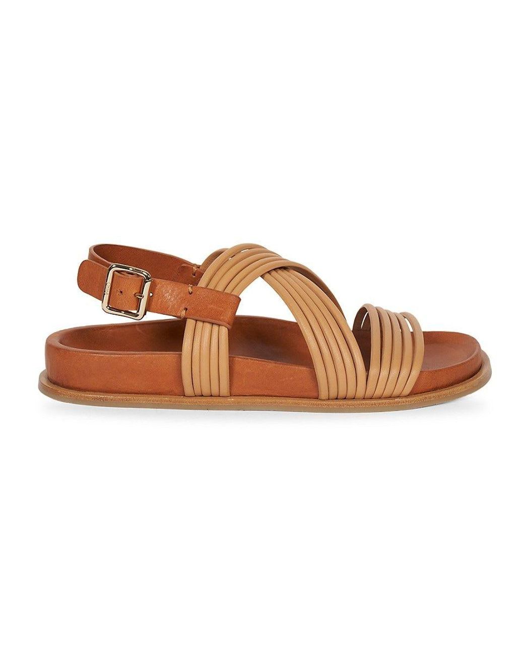Chloé Kacey Leather Ankle Strap Sandals in Brown | Lyst