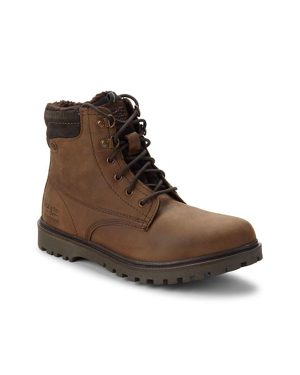 Barbour Leather Faux Fur Boots in Brown for Men Lyst UK