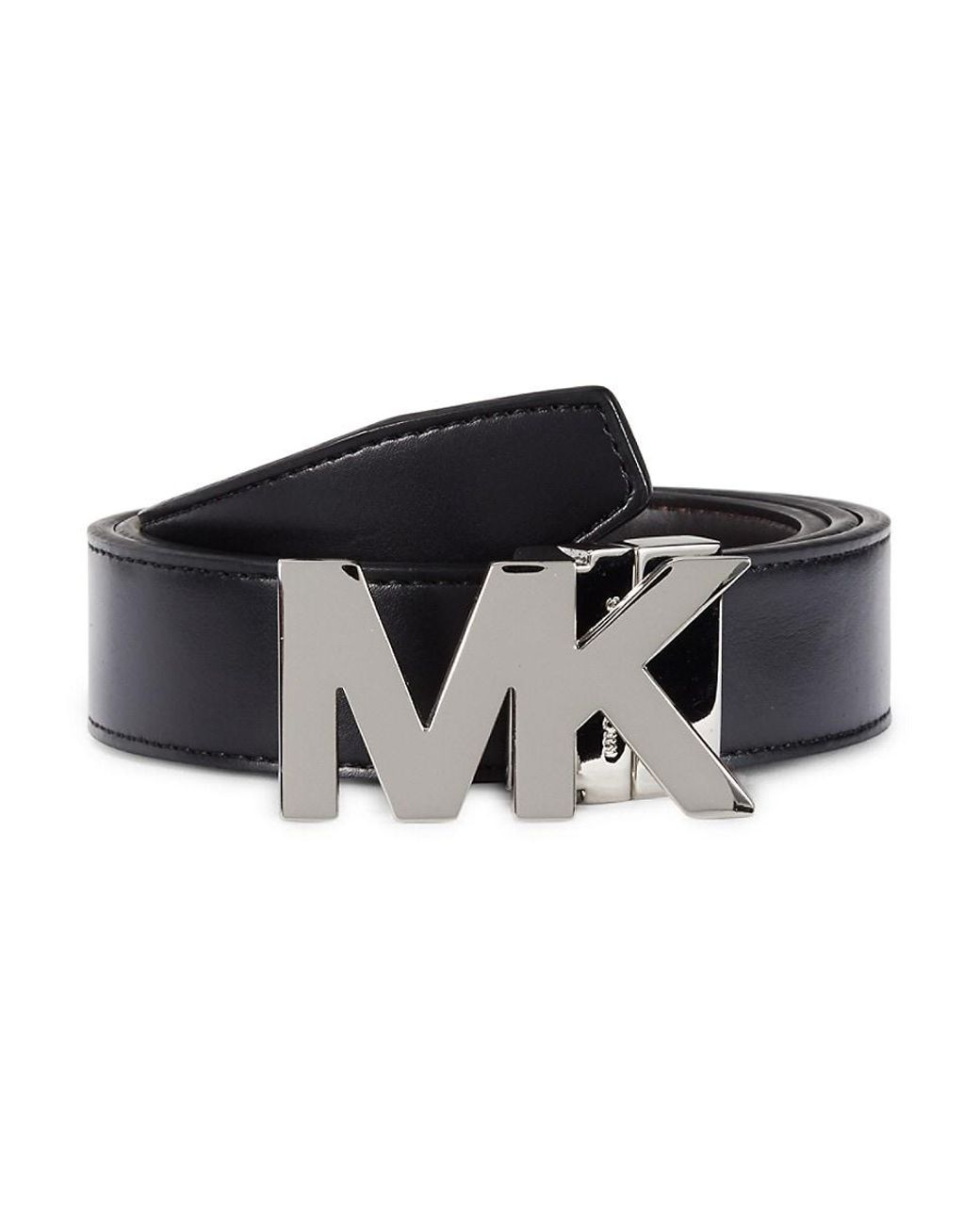 Michael Kors Reversible Faux Leather Belt in Black for Men | Lyst