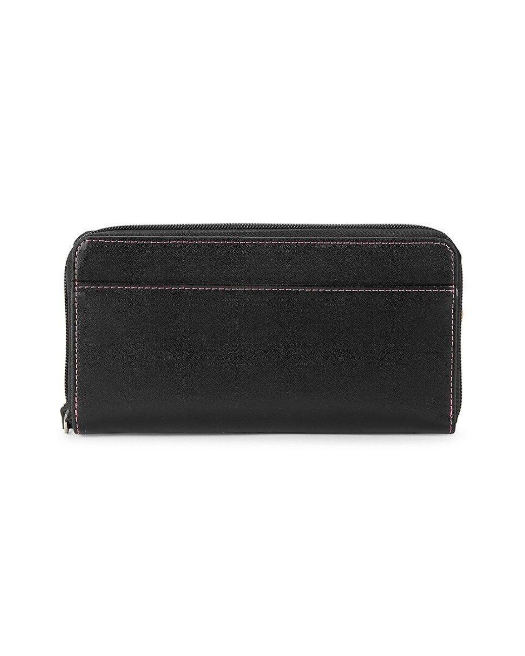 ROYCE New York Leather Zip-around Continental Wallet in Black | Lyst