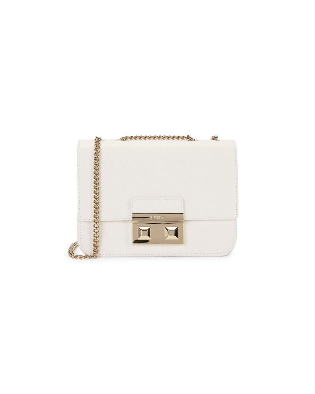 Furla Mini Bella Leather Crossbody Bag in White | Lyst Canada