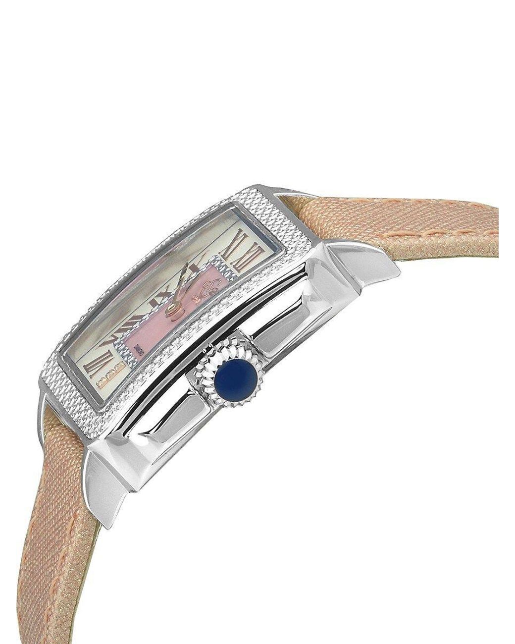 Gv2 Padova 30mm Sapphire Crystal & Leather Strap Watch in White | Lyst