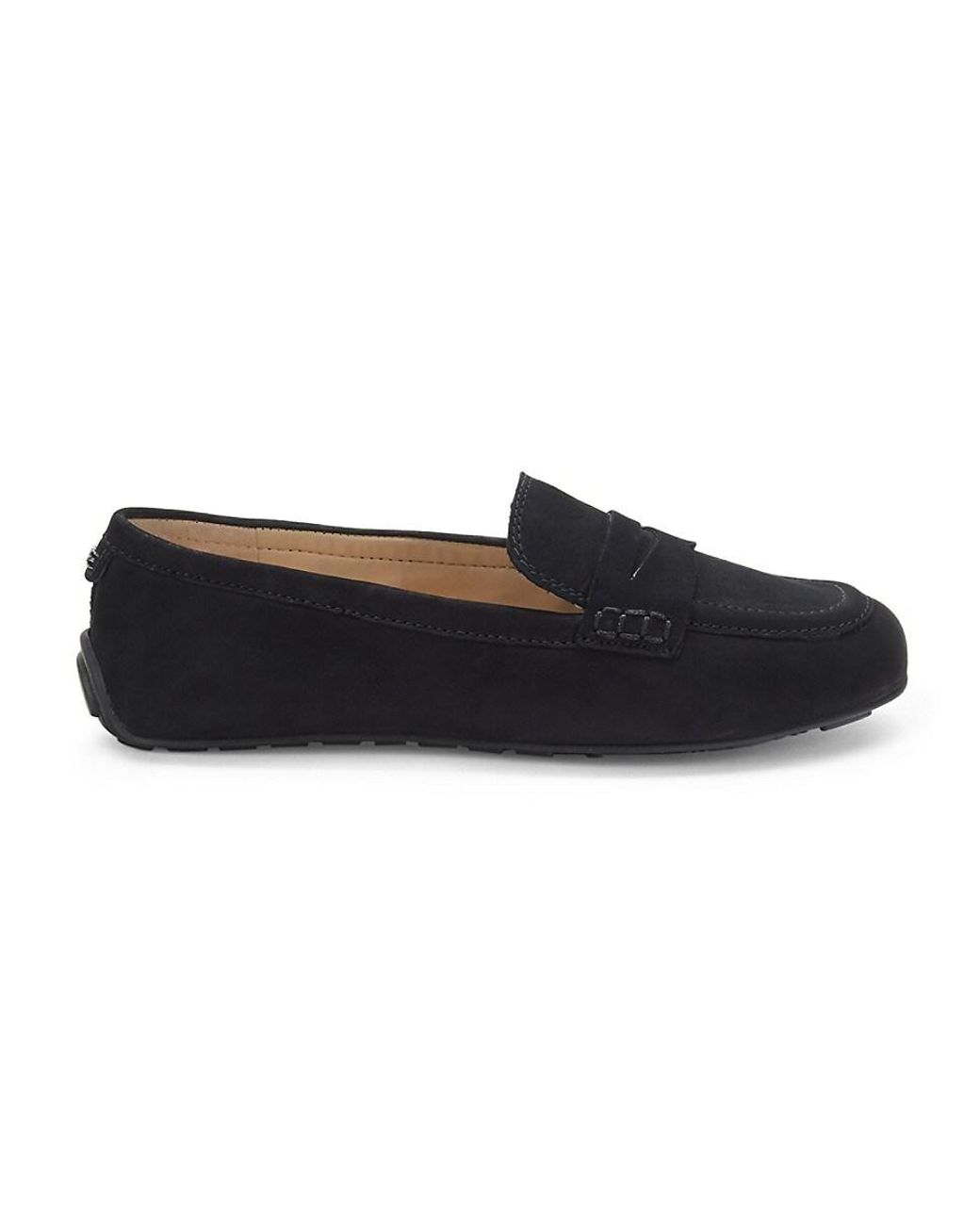 Sam Edelman Tucker Suede Penny Driving Loafers in Black | Lyst