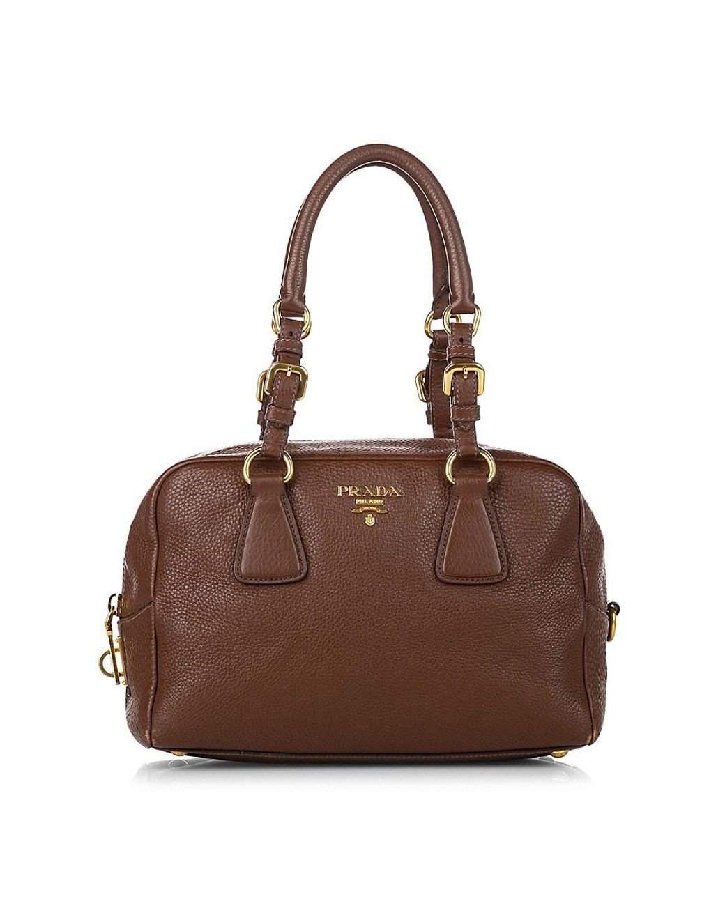 Prada Vitello Daino Leather Shoulder Bag in Brown Lyst