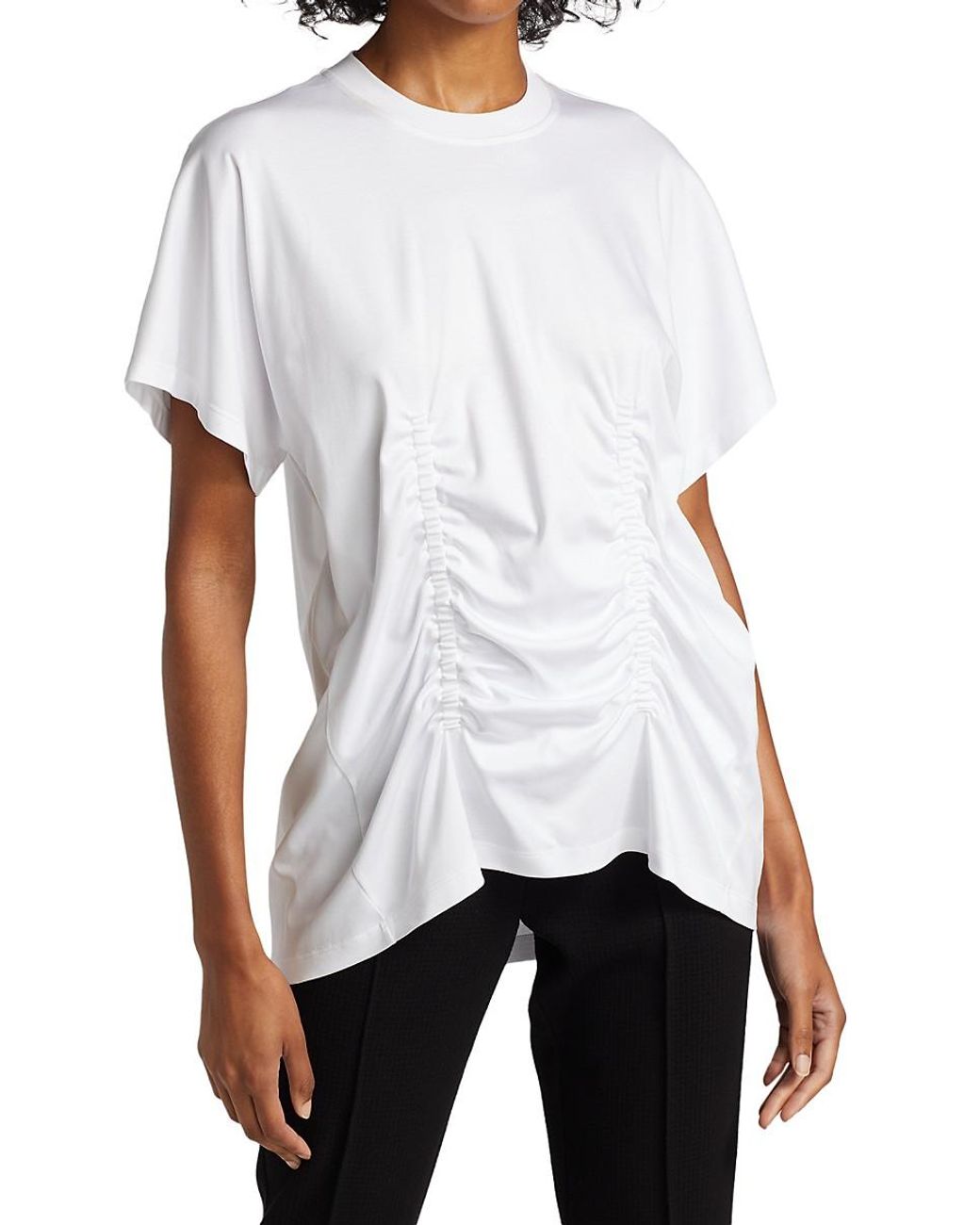 Sportmax Jerener Gathered T-shirt in White | Lyst Canada