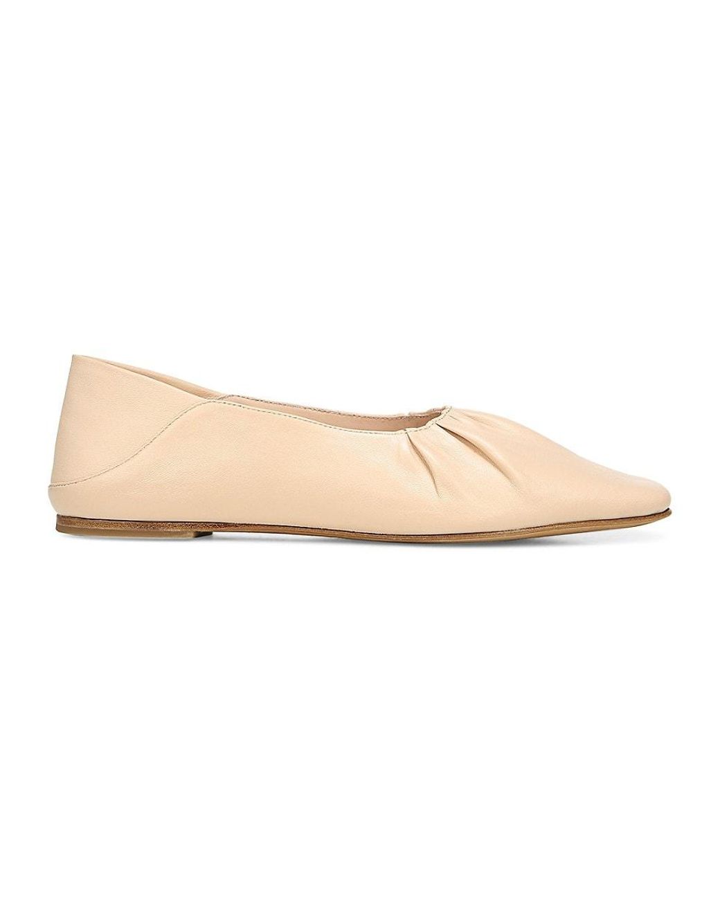 Vince Kali Squaretoe Leather Ballet Flats in Natural Lyst UK