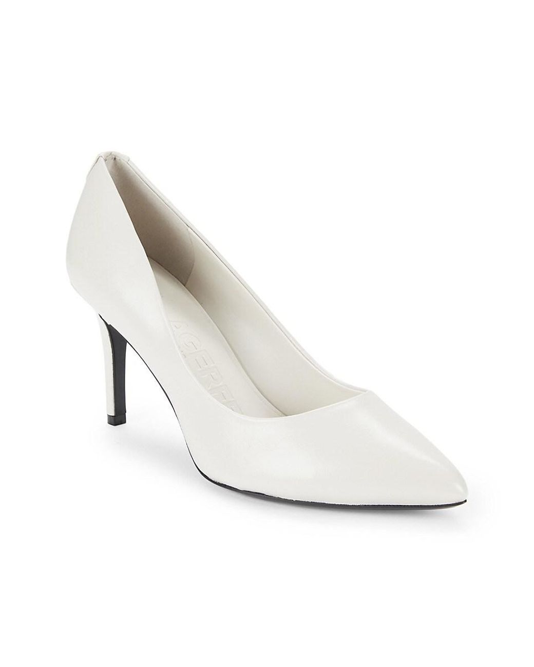 White leather kitten heel deals pumps