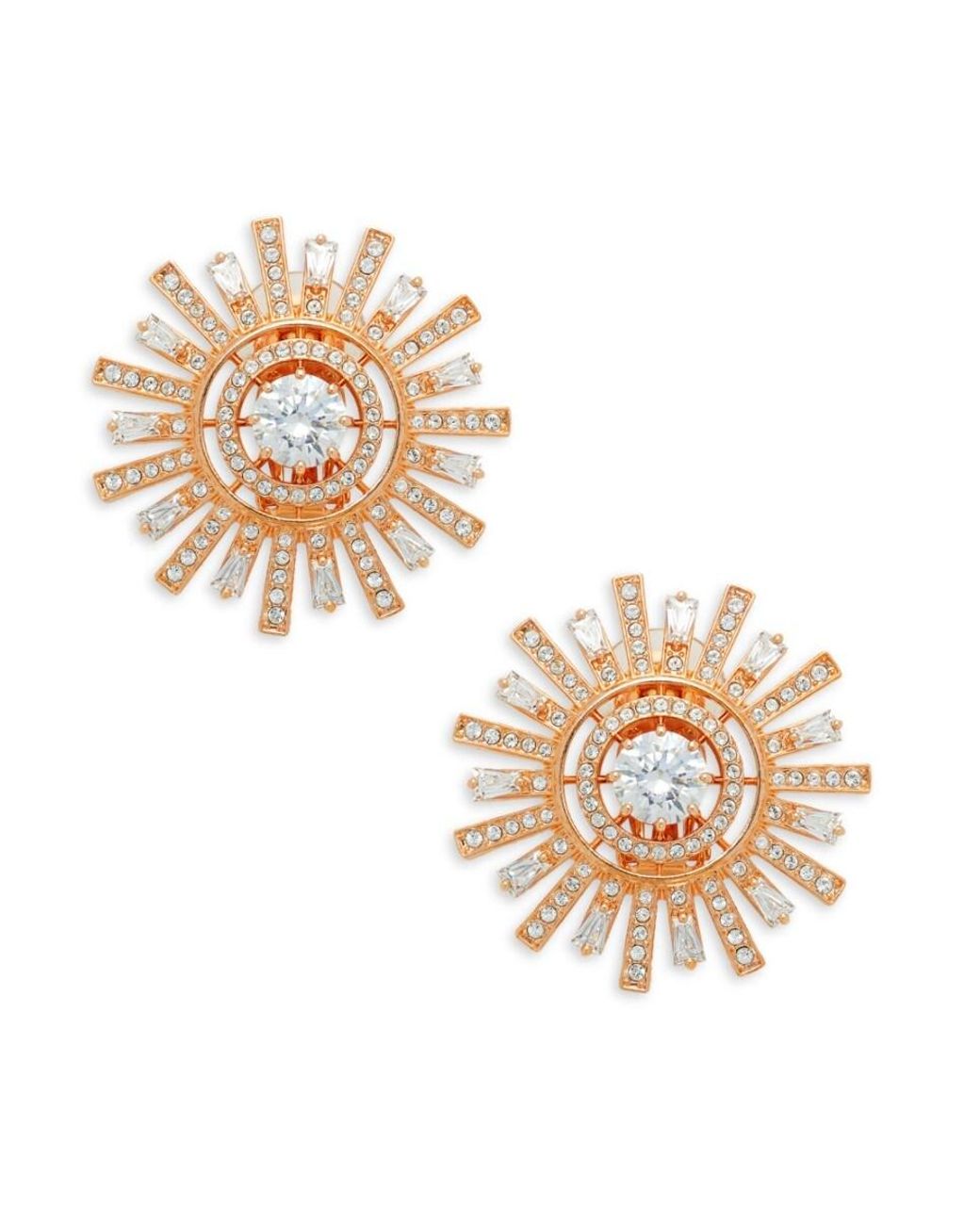 Swarovski Women's Sunshine Crystal Oversized Clip-on Earrings | Lyst