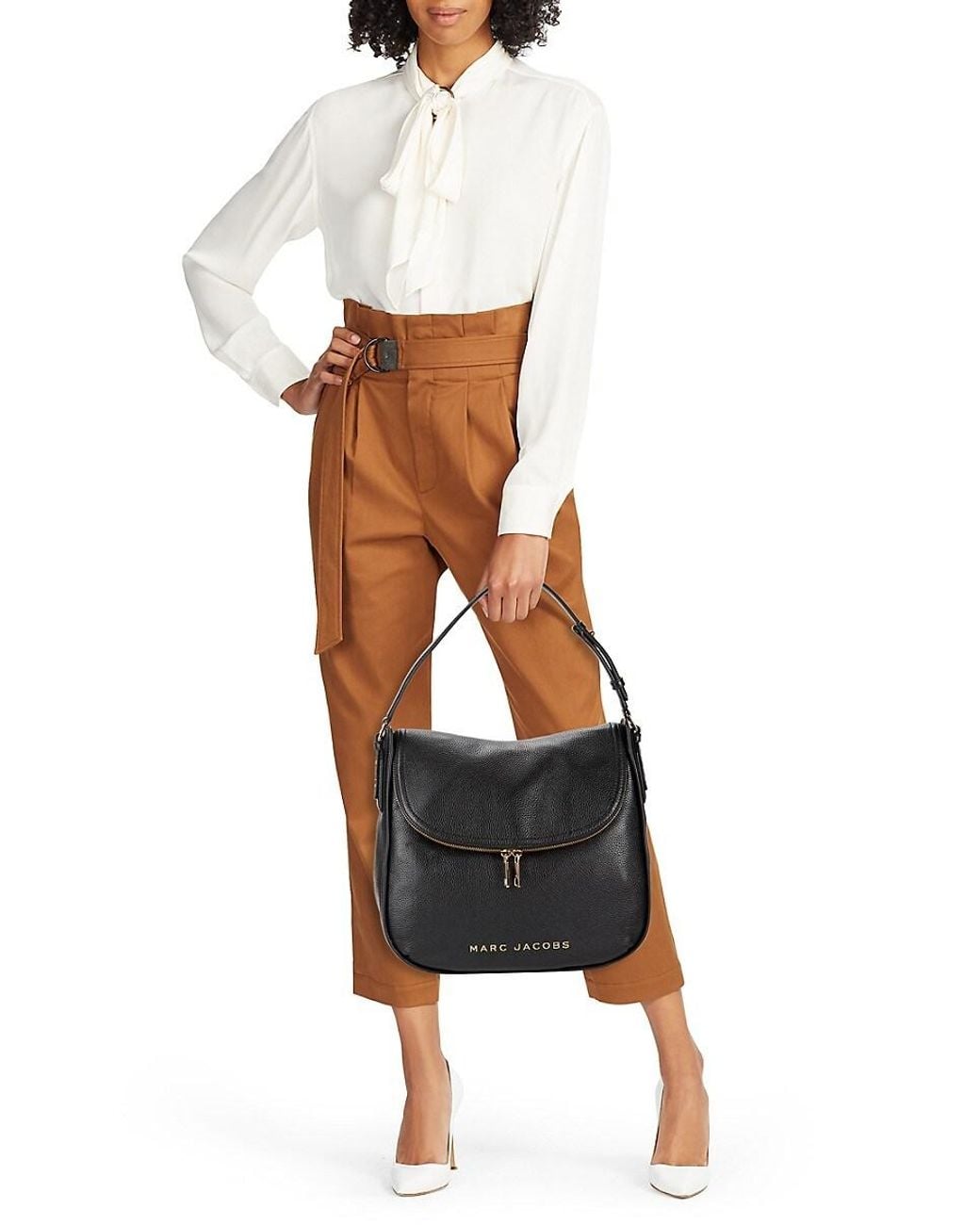 Marc Jacobs Leather Hobo Bag in Black