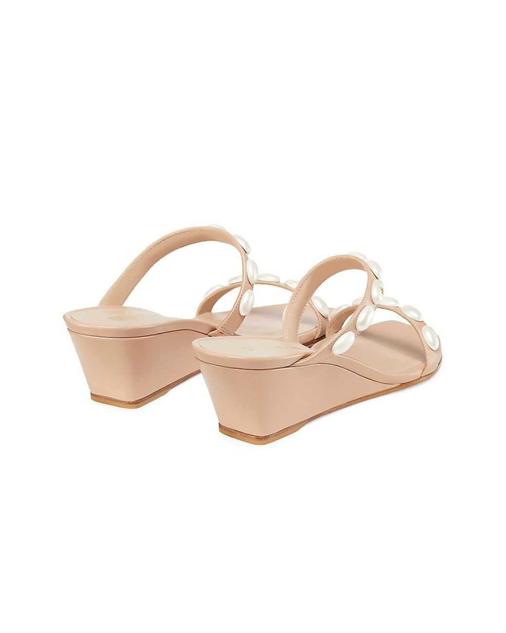 Stuart Weitzman Pearlita 50Mm Embellished Leather Wedge