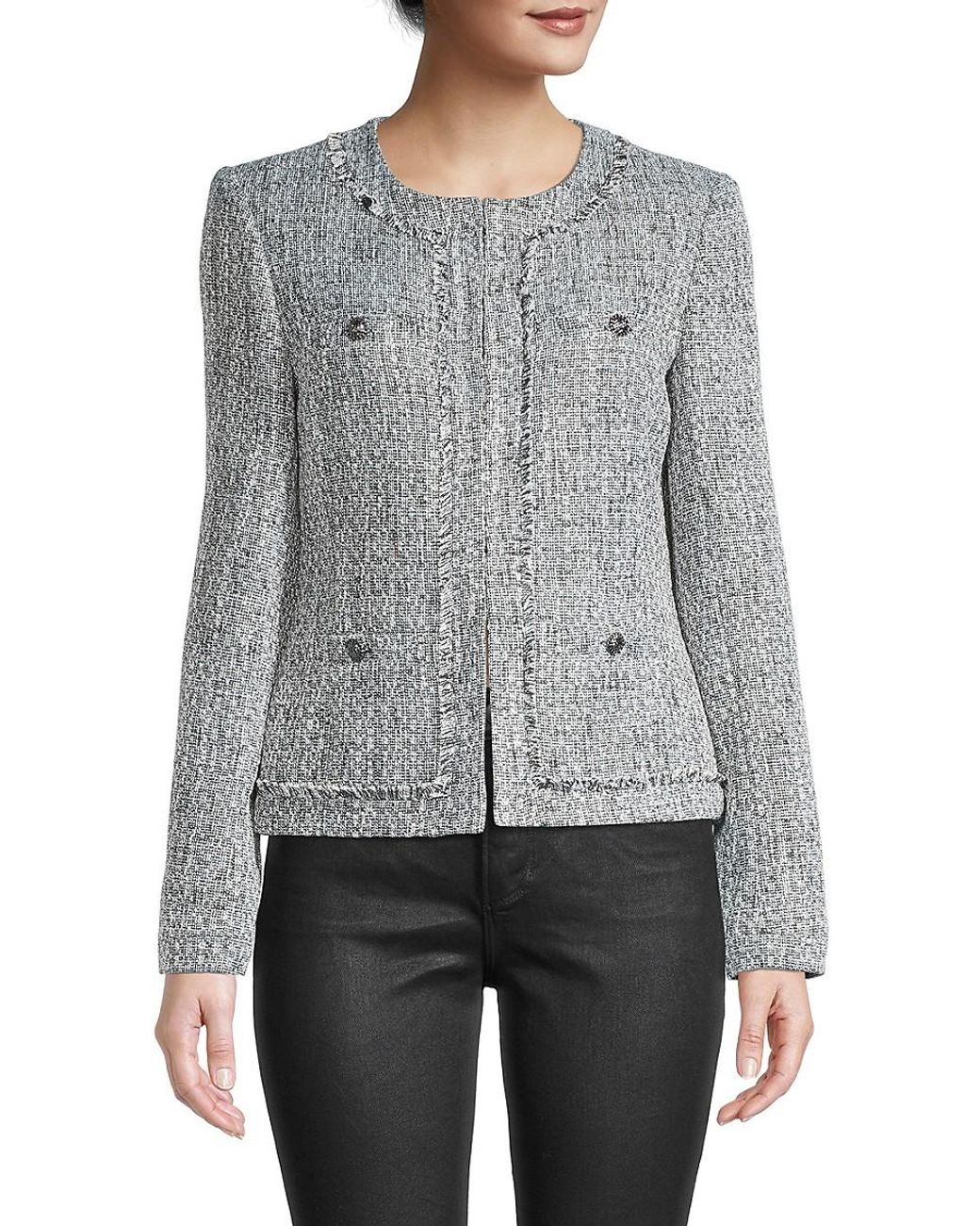 Karl Lagerfeld Tweed Button Jacket | Lyst
