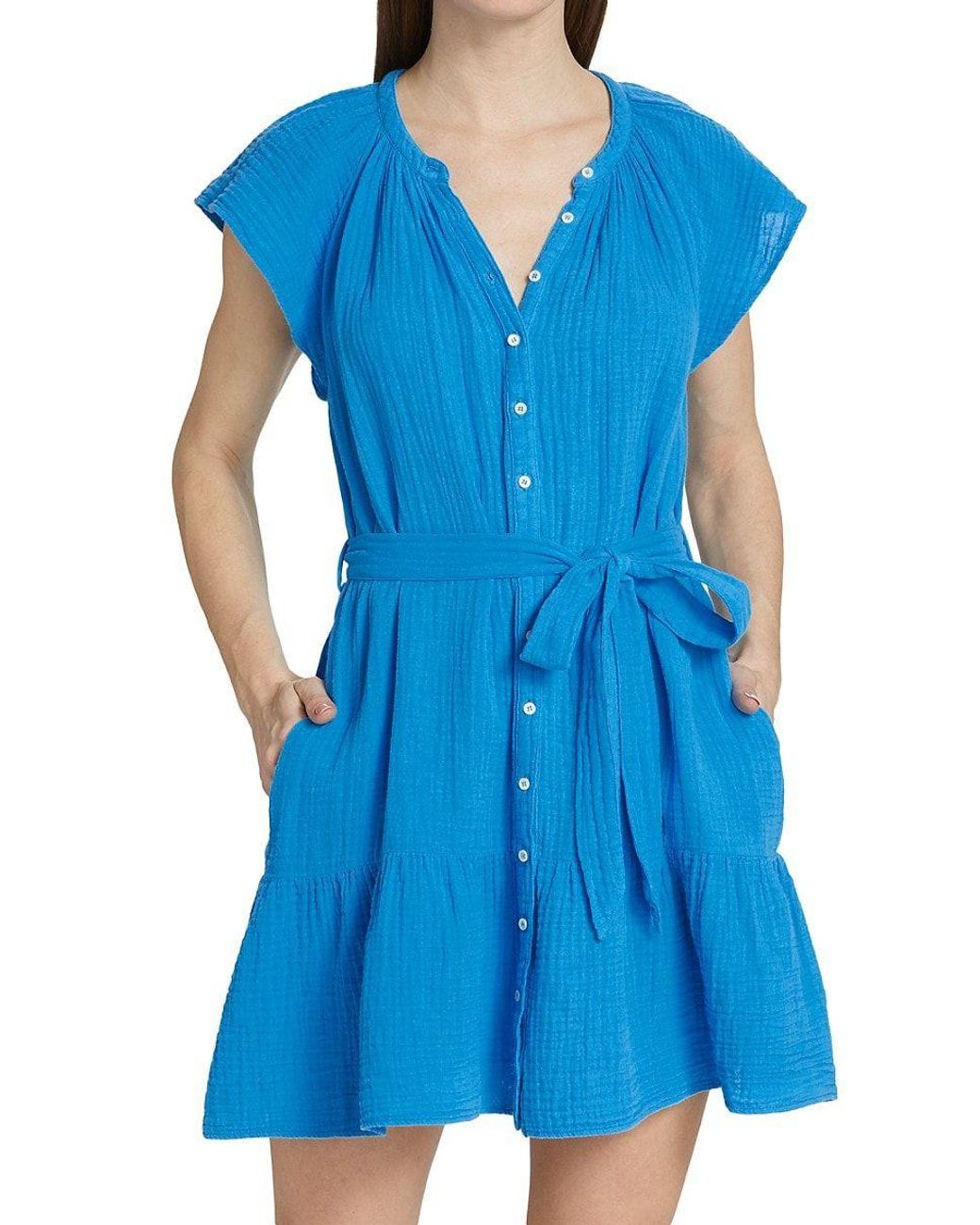 Xirena Jude Cotton Gauze Mini Dress in Blue Lyst