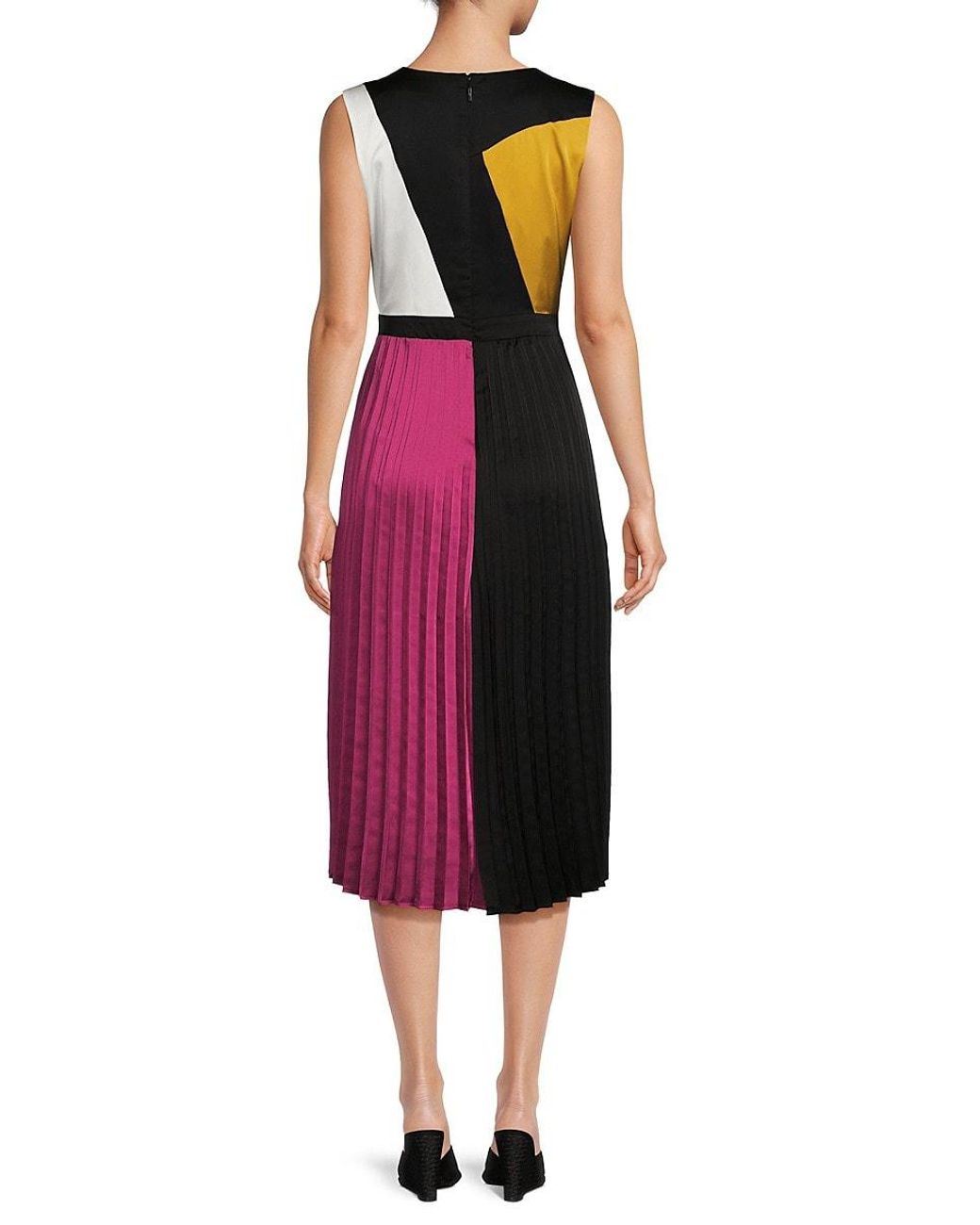 Guapa pleated colorblock dress sales