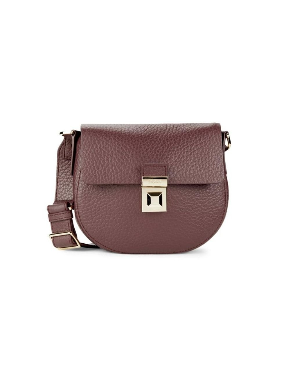 Furla Women's Mini Glenn Leather Saddle Bag - Bordeaux | Lyst