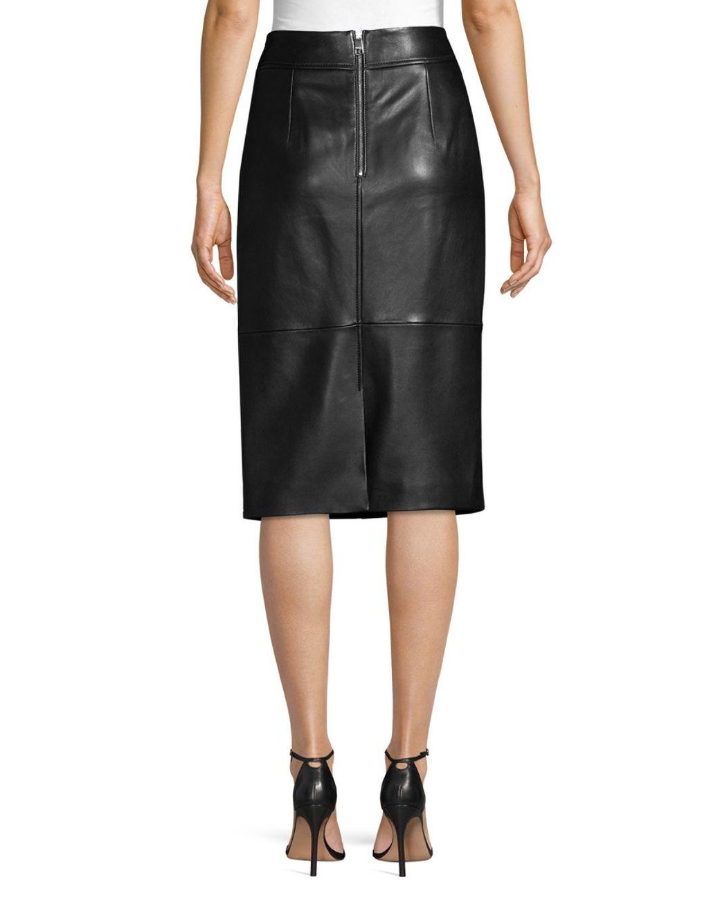 hugo boss selrita leather skirt