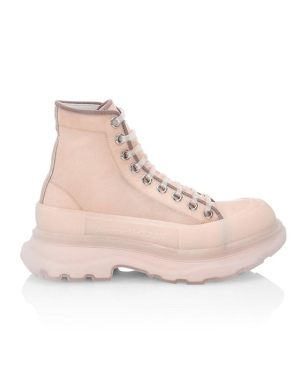 Alexander McQueen Synthetic Tread Slick Mesh Boots in Pink | Lyst