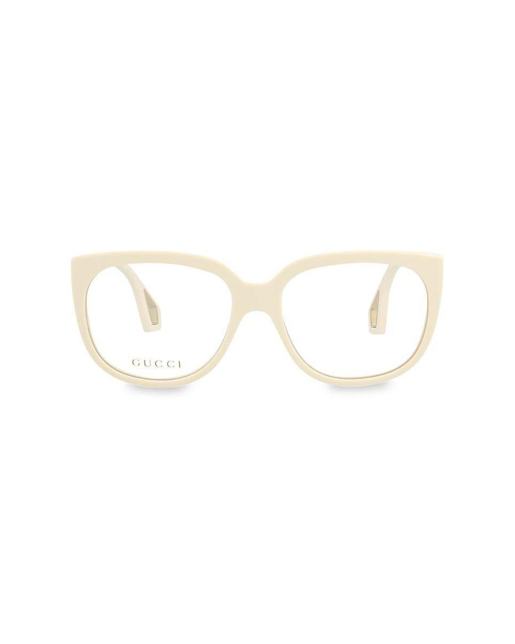Gucci 56mm Round Cat Eye Eyeglasses in White Lyst