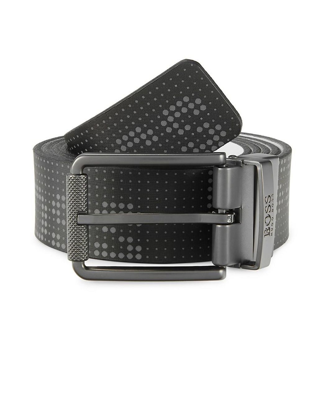 BOSS by HUGO BOSS Tintin Logo Reversible Leather Belt in Black for Men
