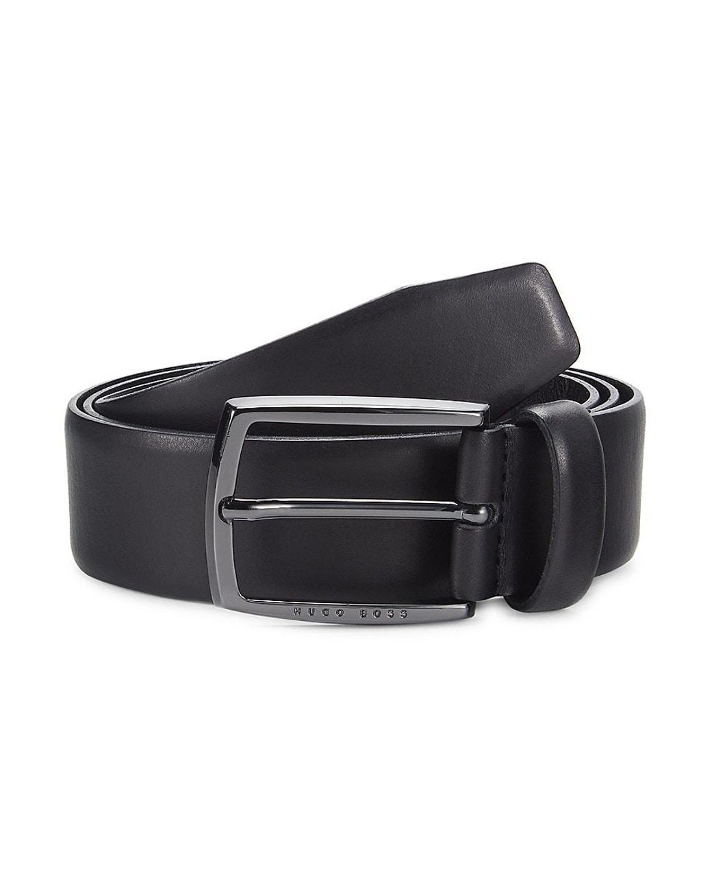 BOSS by HUGO BOSS Ellotyo Leather Belt in Black for Men | Lyst UK