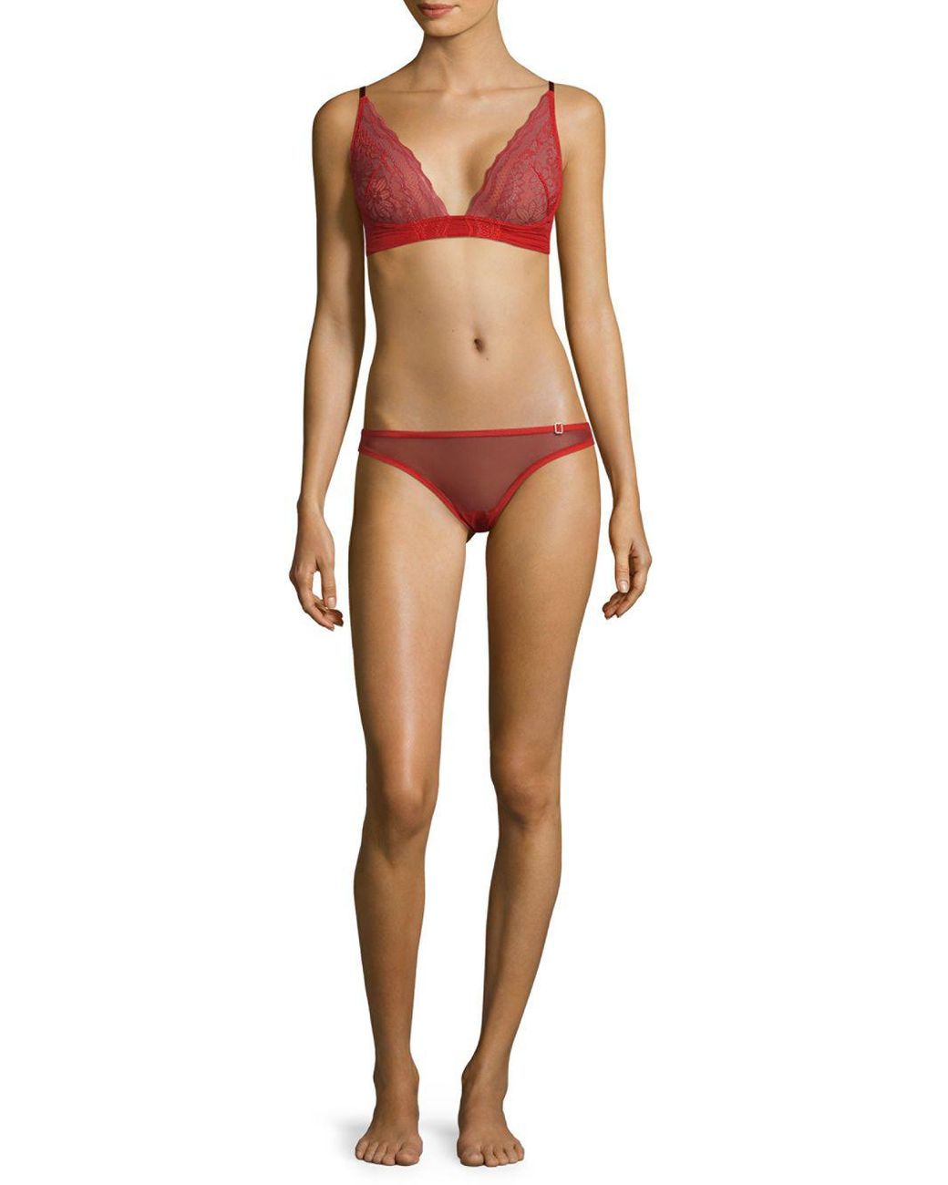 La Perla Slip Donna Bikini Bottom in Red | Lyst