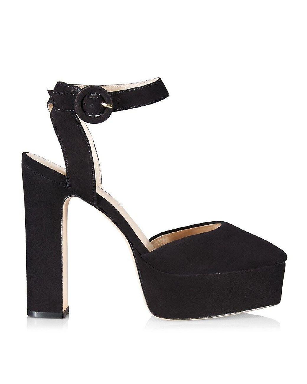 Saks Fifth Avenue Saks Fifth Avenue Mary Jane Suede Platform Pumps in Black  | Lyst