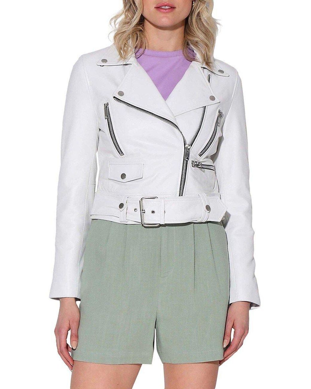 Walter Baker Nicole Leather Moto Jacket in Gray Lyst
