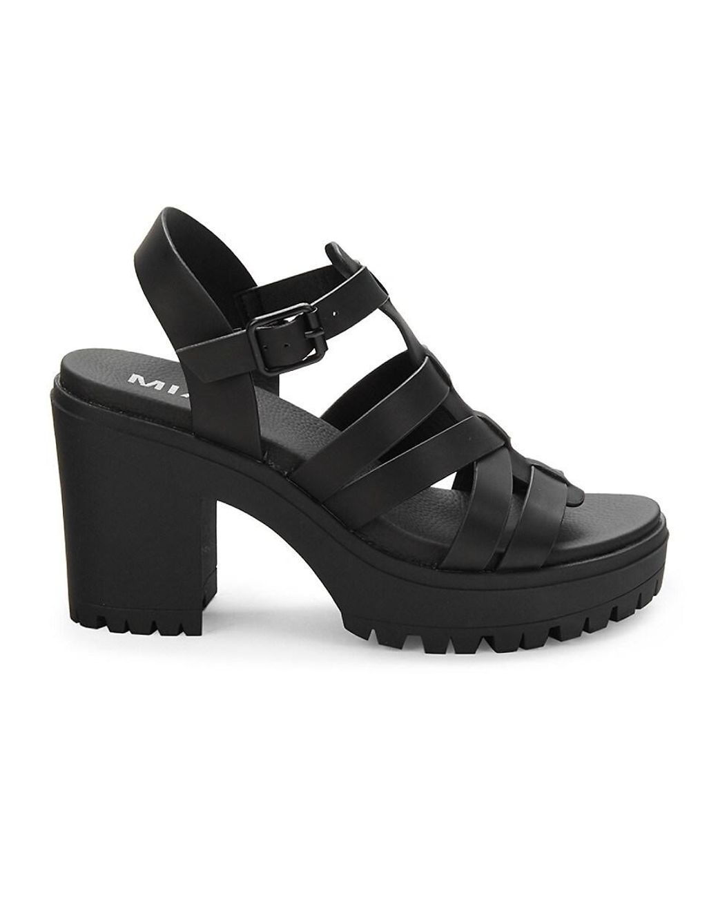 MIA Synthetic Tira Strappy Platform Sandals in Black | Lyst