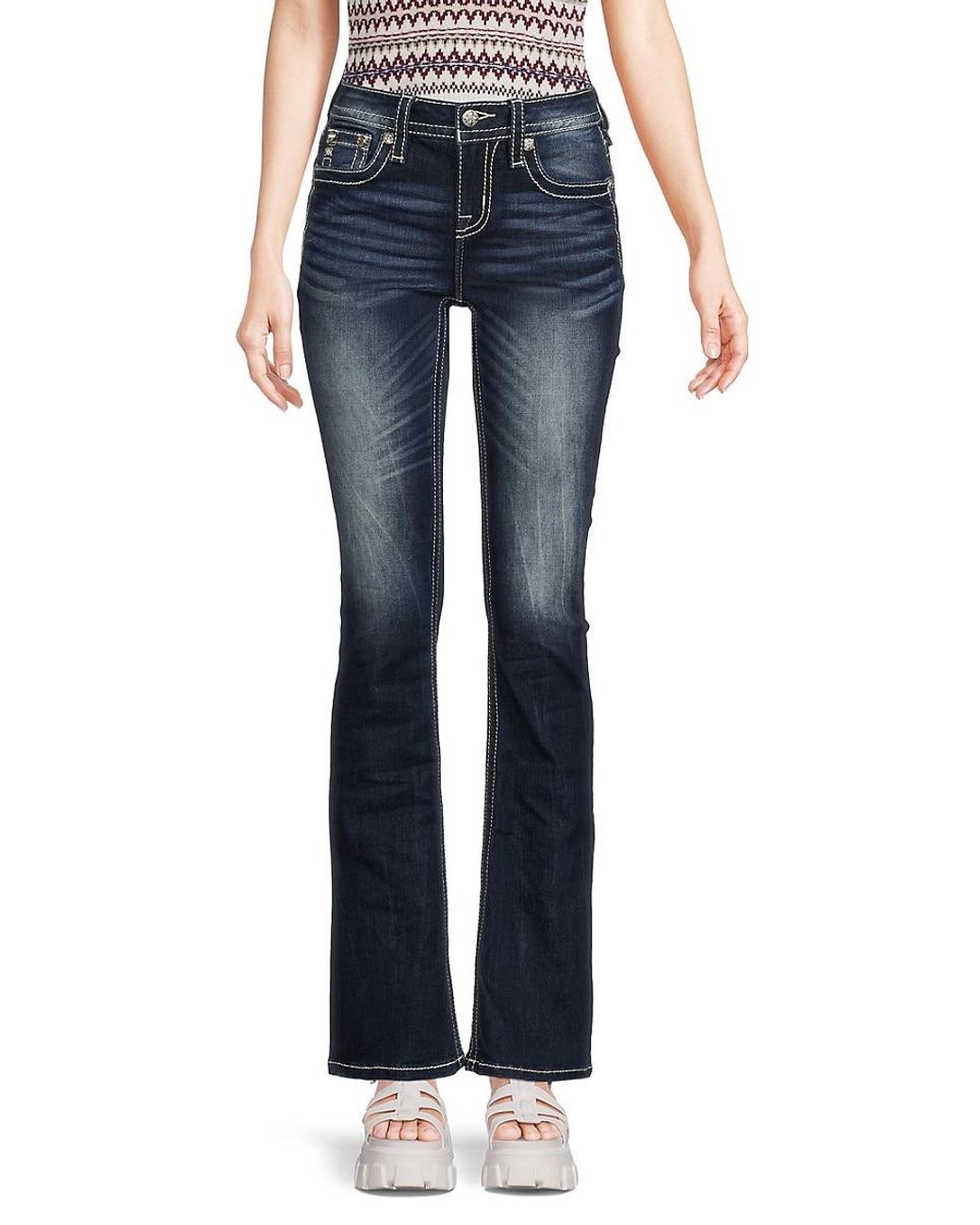 Miss Me Mid Rise Dark Wash Bootcut Jeans in Blue Lyst UK