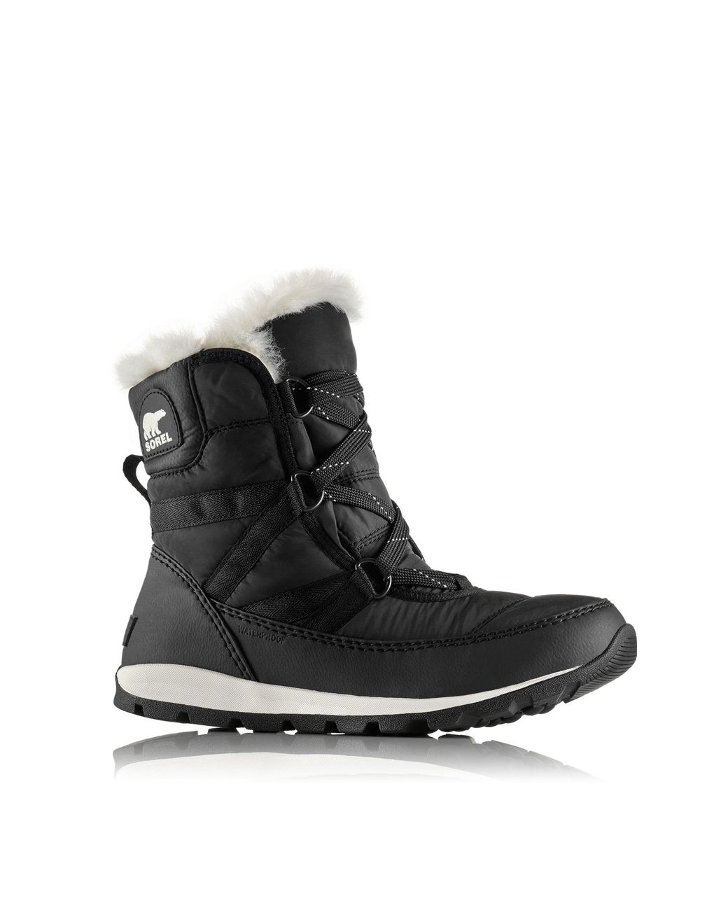 sorel black boots with fur