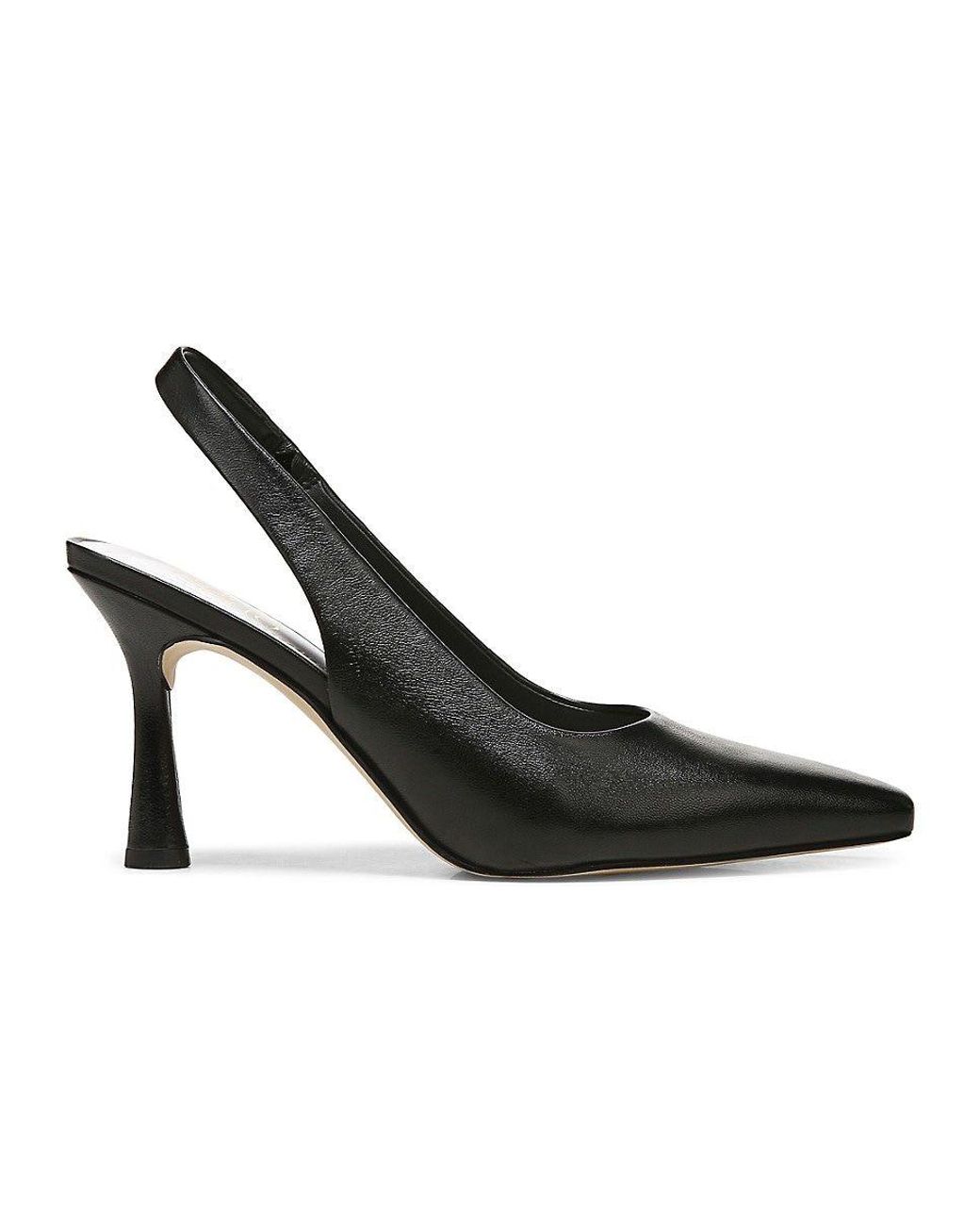 Franco Sarto Marcy Leather Slingback Pumps in Black | Lyst