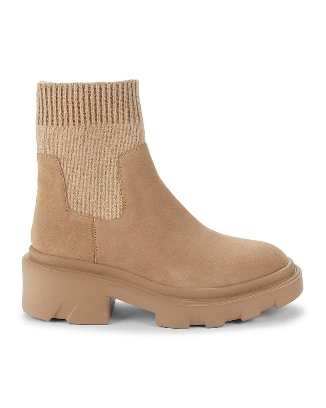 Sanctuary Suede Plaform Sock Booties in Natural Lyst UK