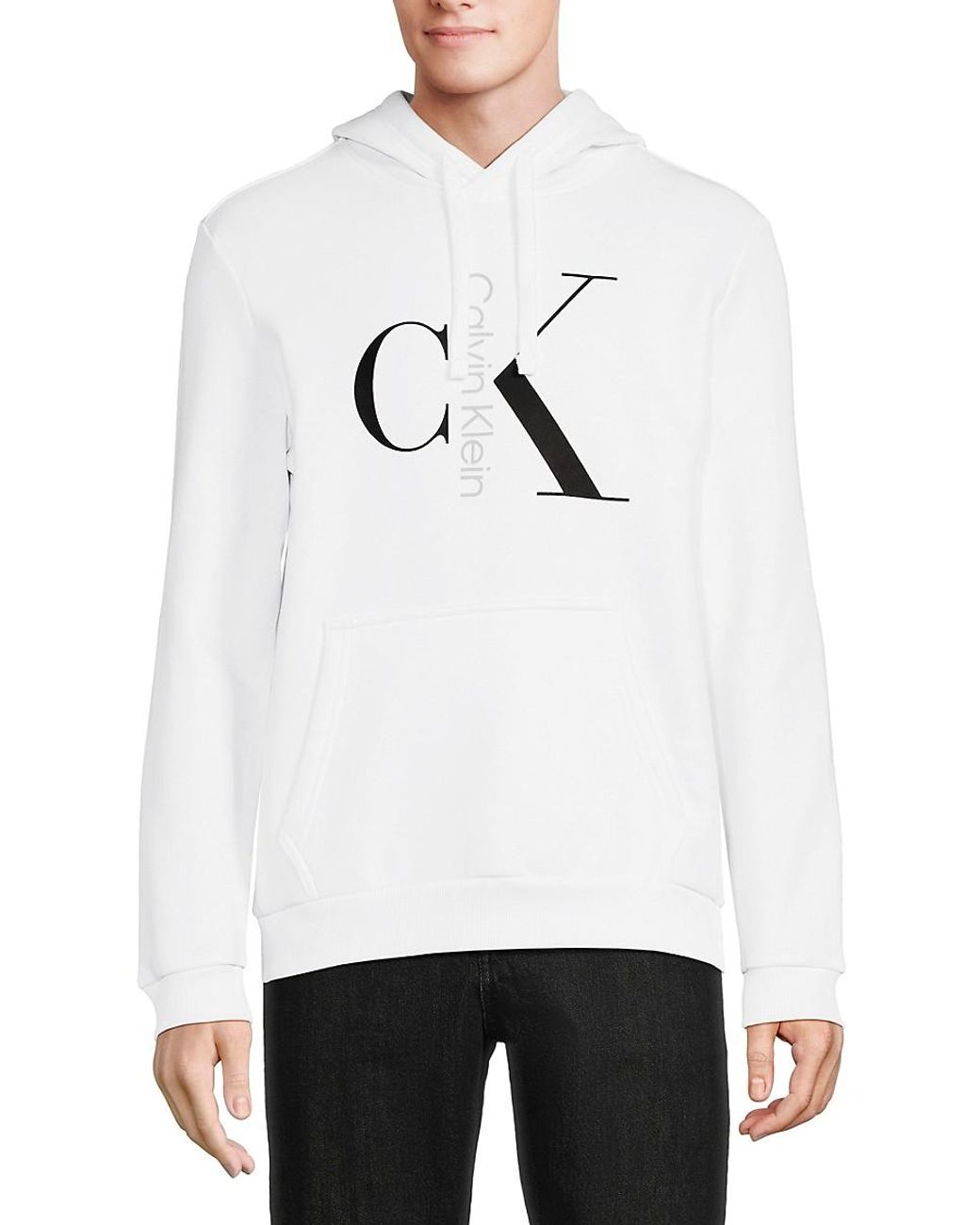 White calvin best sale klein hoodie mens