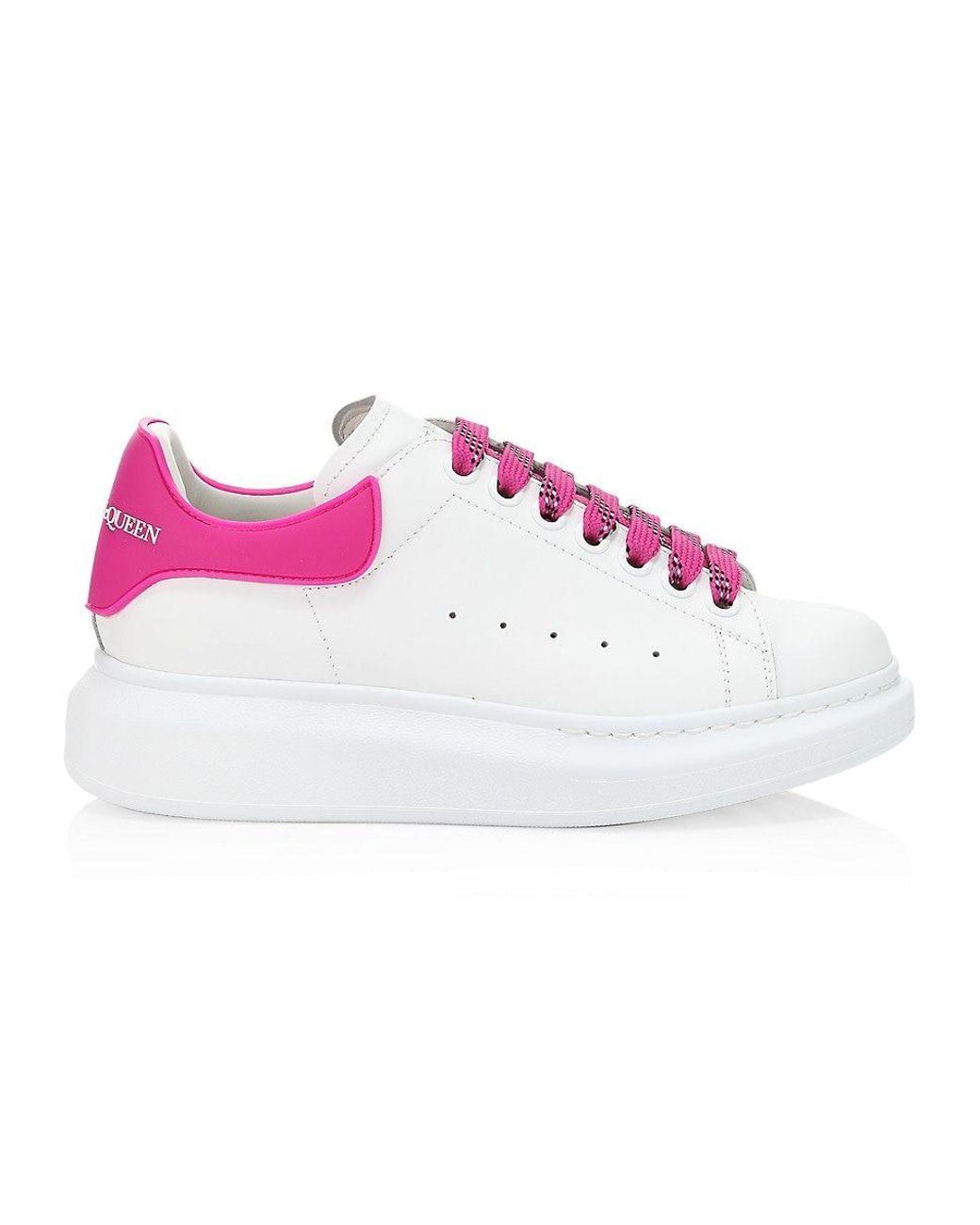 alexander mcqueen White Pink Neon Oversized Sneakers