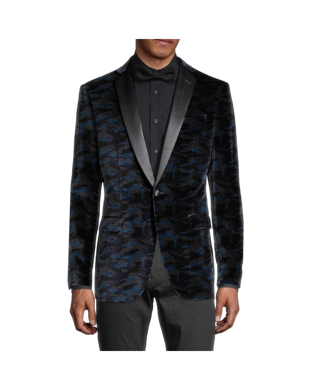 John Varvatos Bedford Standard-fit Velvet Camo Tuxedo Jacket in Black ...