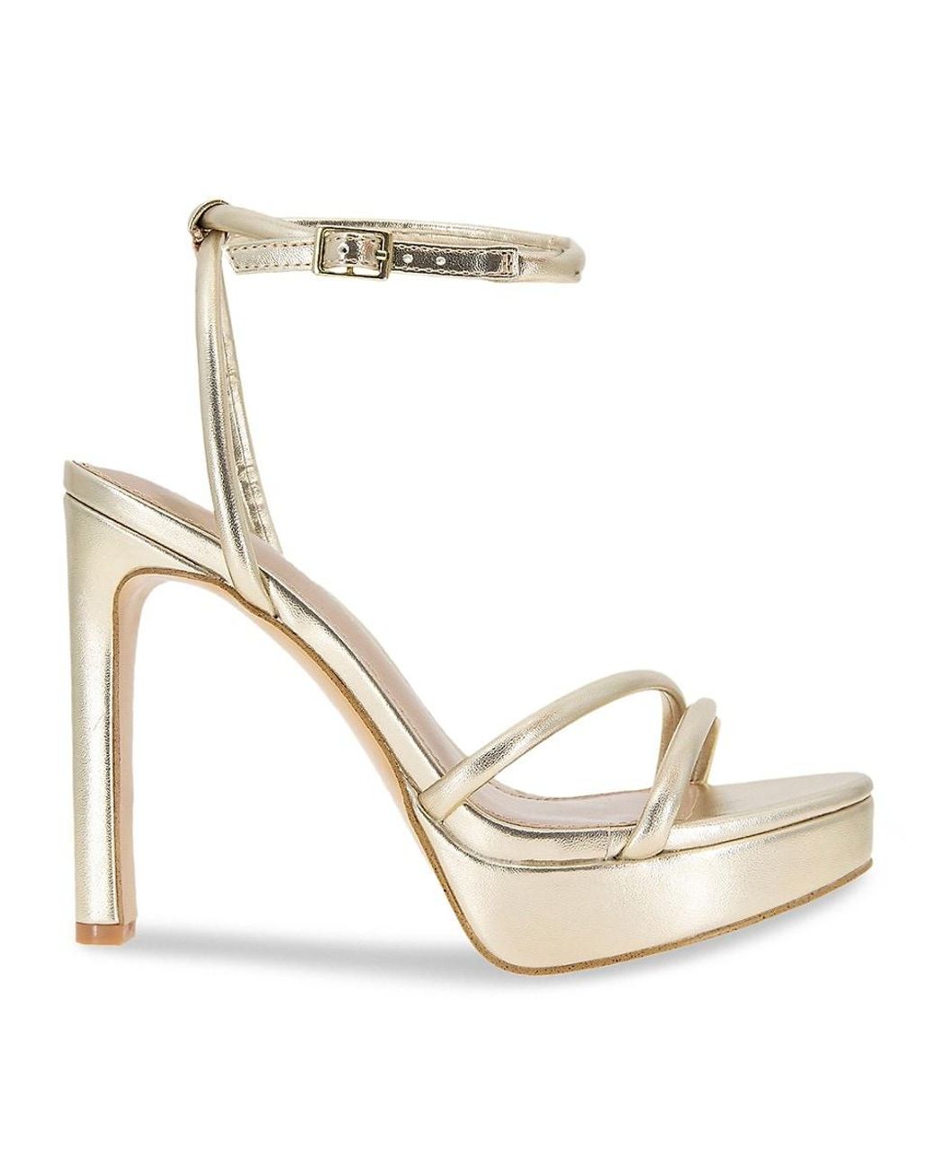 BCBGeneration Kendi Metallic Ankle Loop Sandals in White Lyst