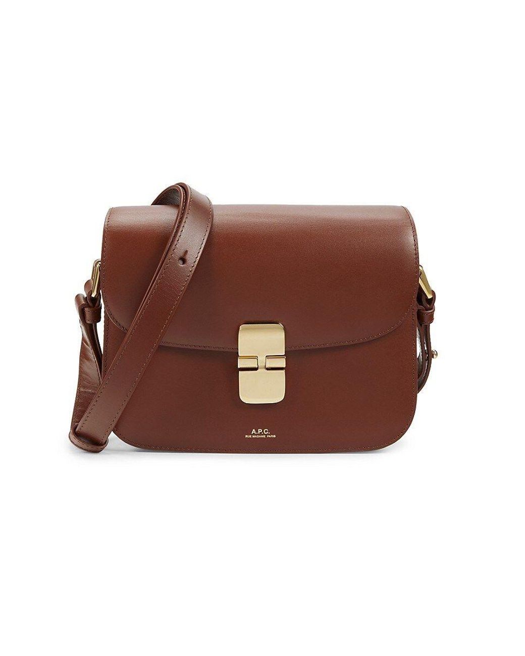 A.P.C. Small Sac Grace Leather Shoulder Bag in Brown | Lyst