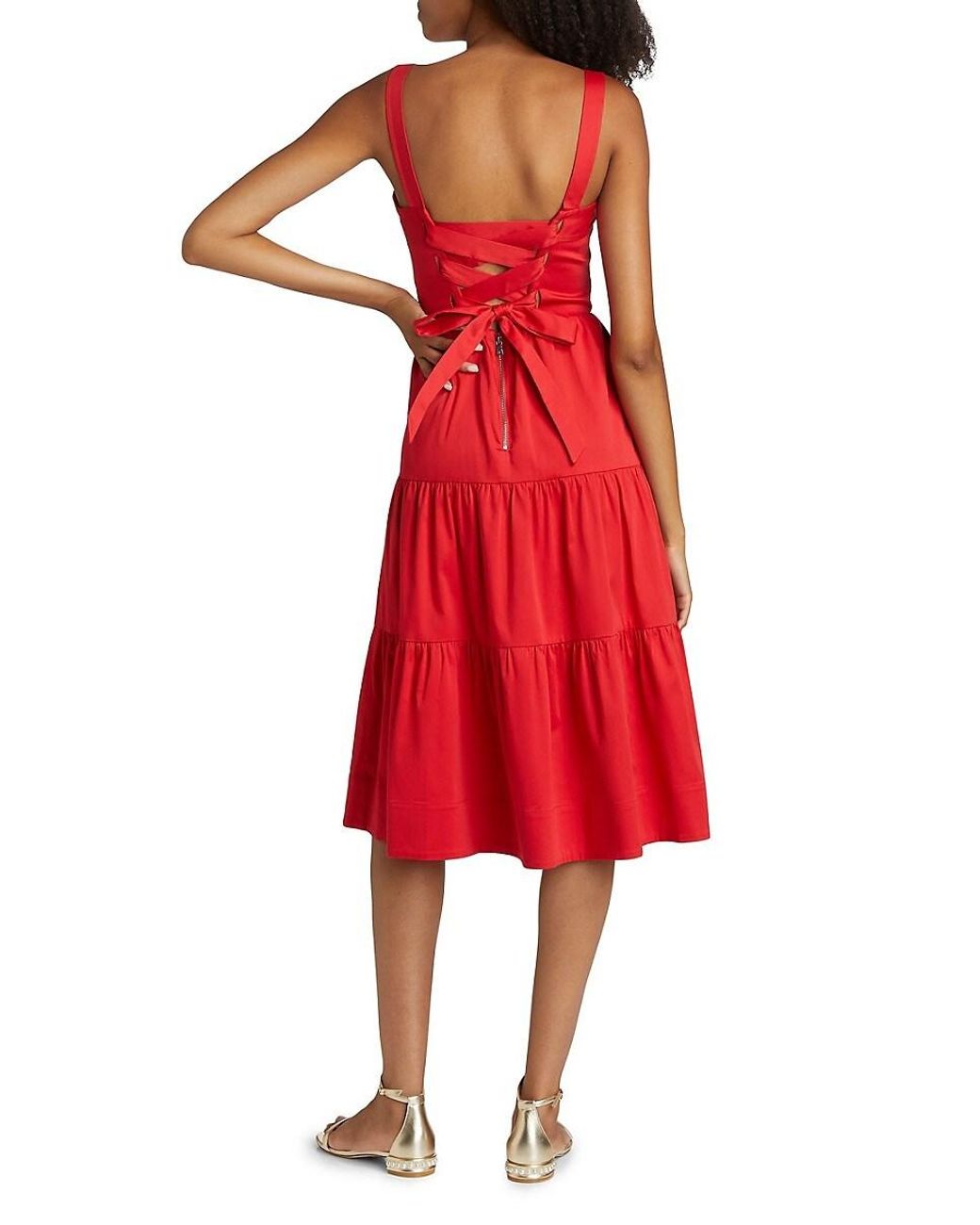 Alice + Olivia Saige Tiered Midi-Dress | Lyst