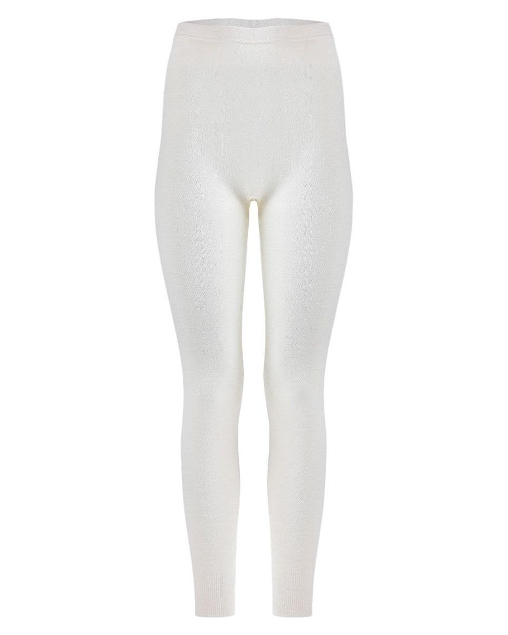 Memoi Merino Wool Long Johns in White Lyst