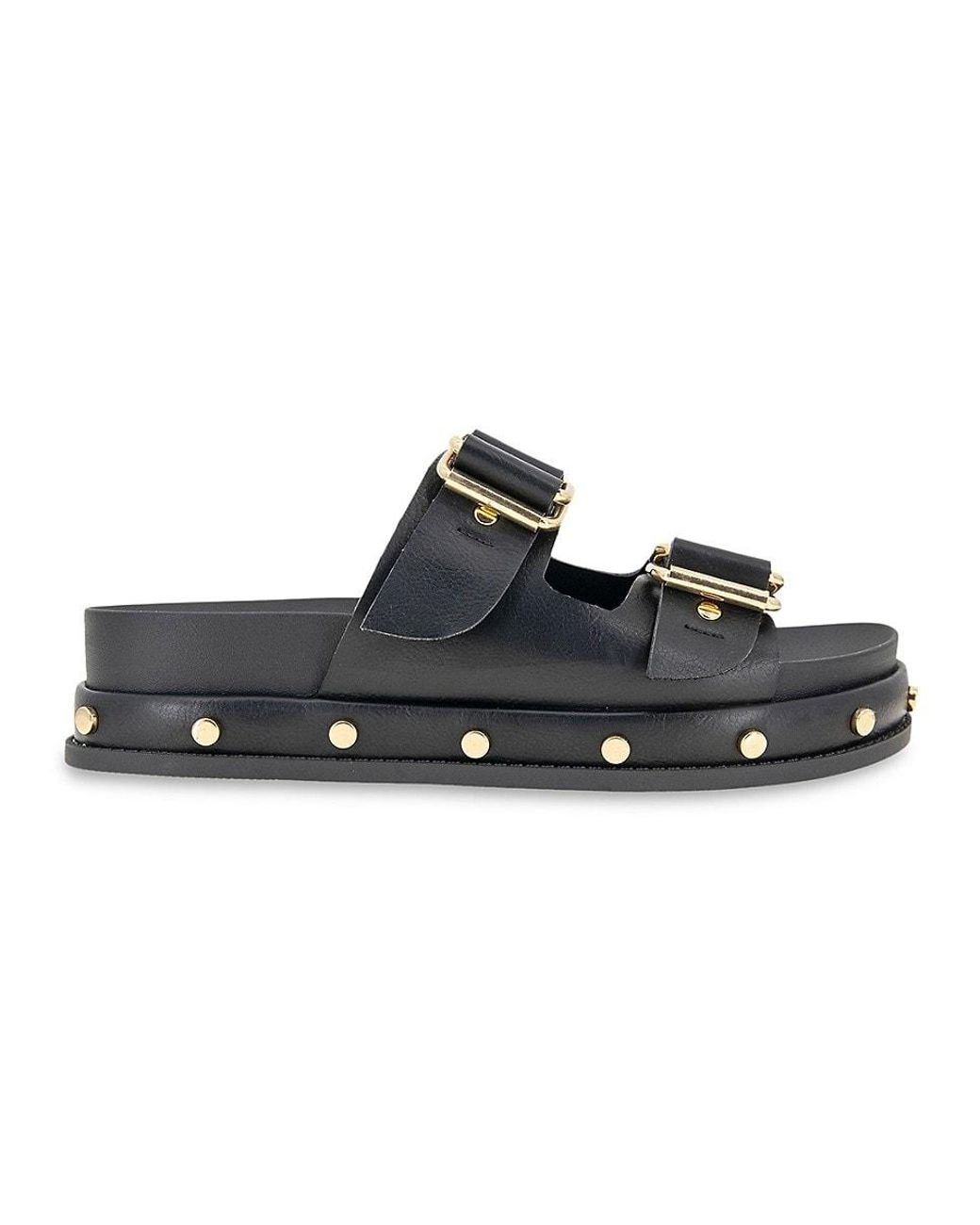 Black studded flatforms deals