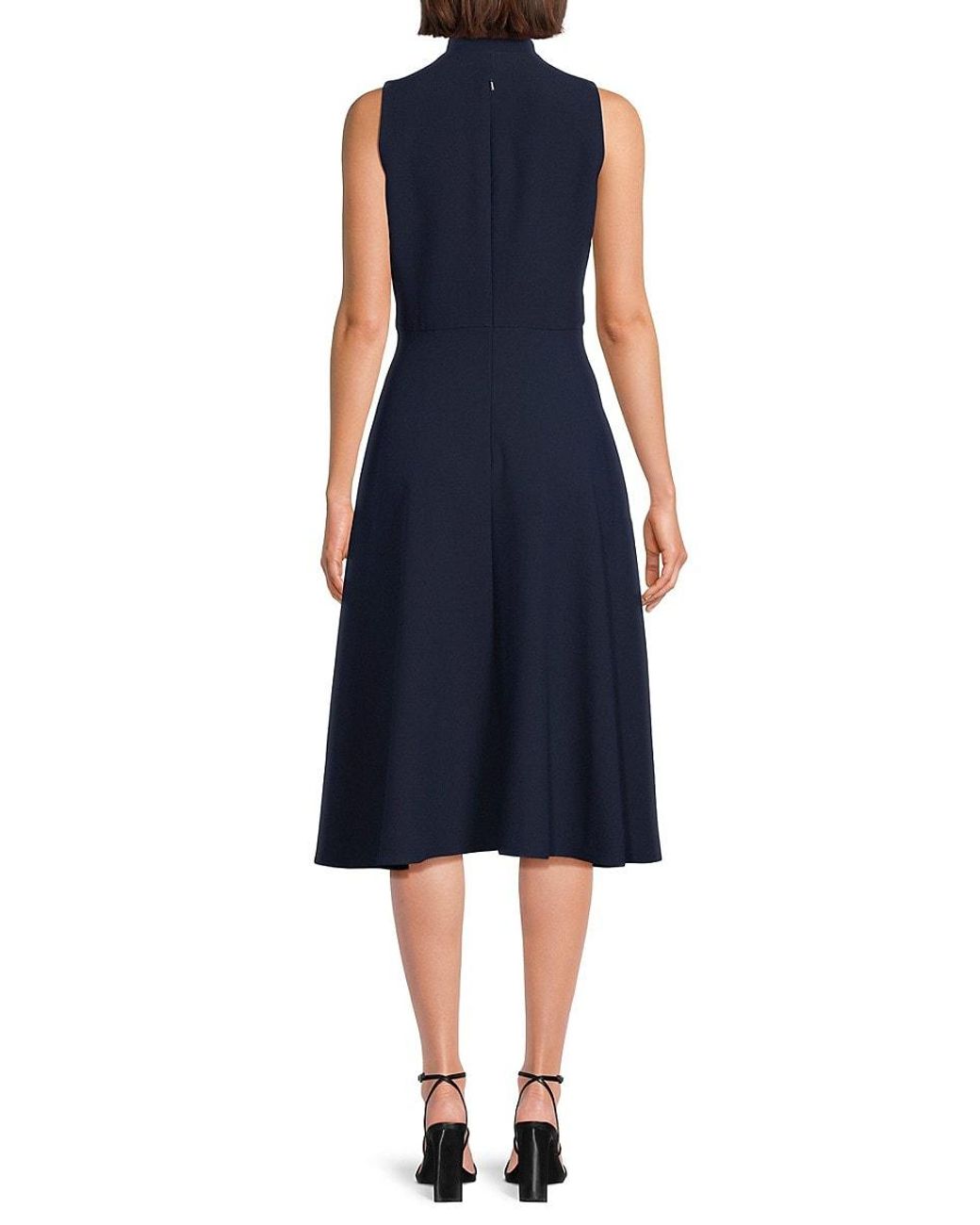 Black Halo Halo Carolina Tie A Line Dress in Blue Lyst UK