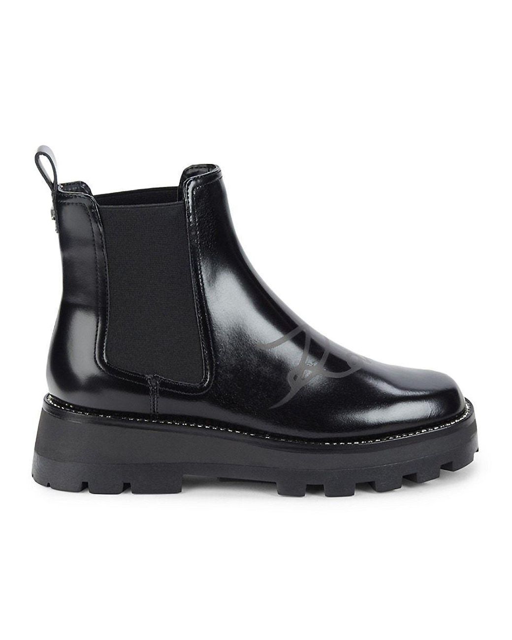 Karl Lagerfeld Mayde Patent Leather Chelsea Boots in Black | Lyst