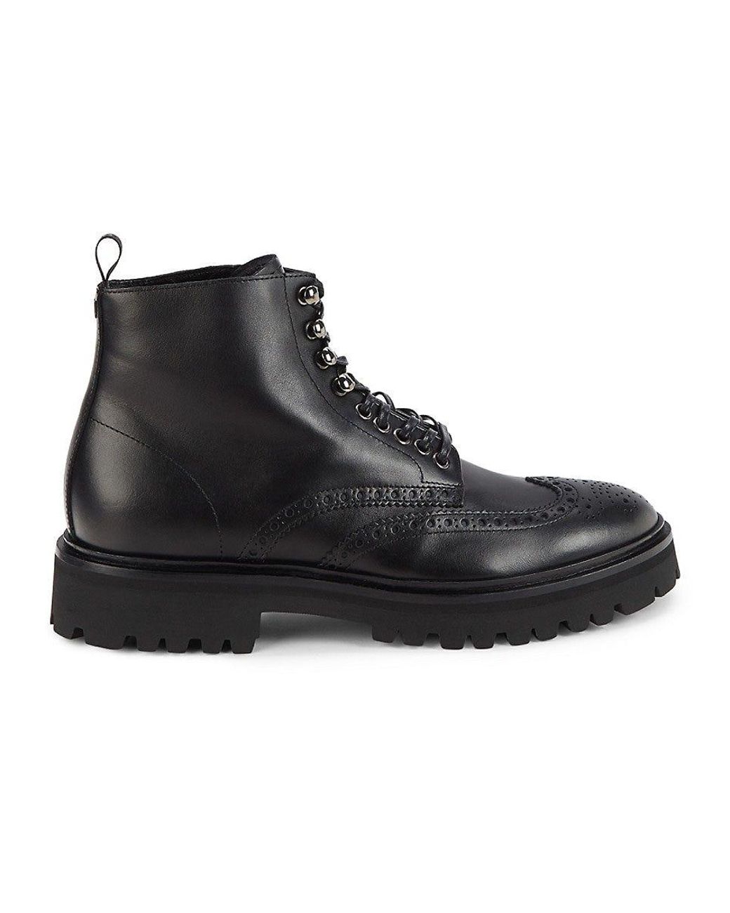 Emanuel Ungaro Leather Hiker Boots in Black | Lyst