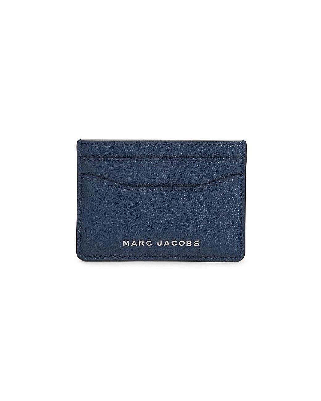 Marc Jacobs Pebbled Card Holder in Blue Lyst