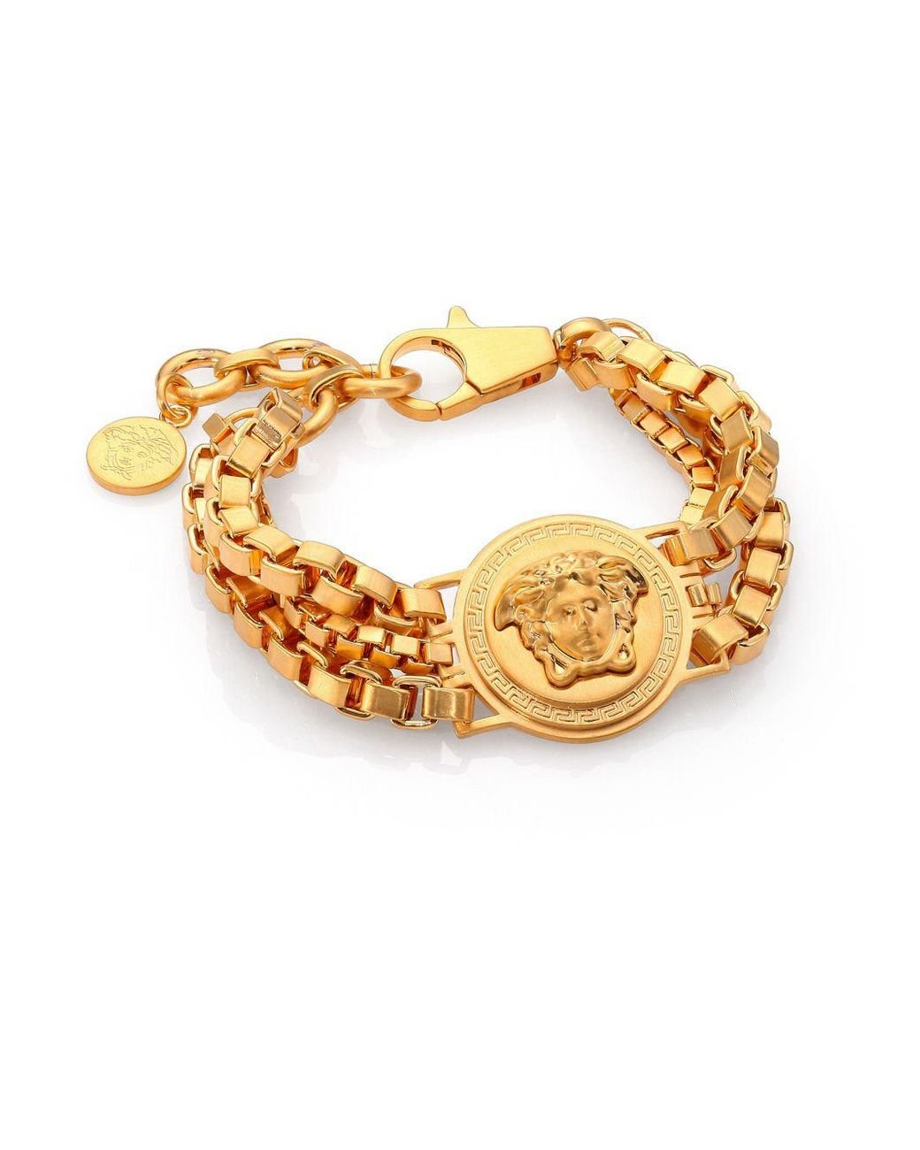 Versace Bijoux Triple Chain Medusa Bracelet in Gold (Metallic) | Lyst