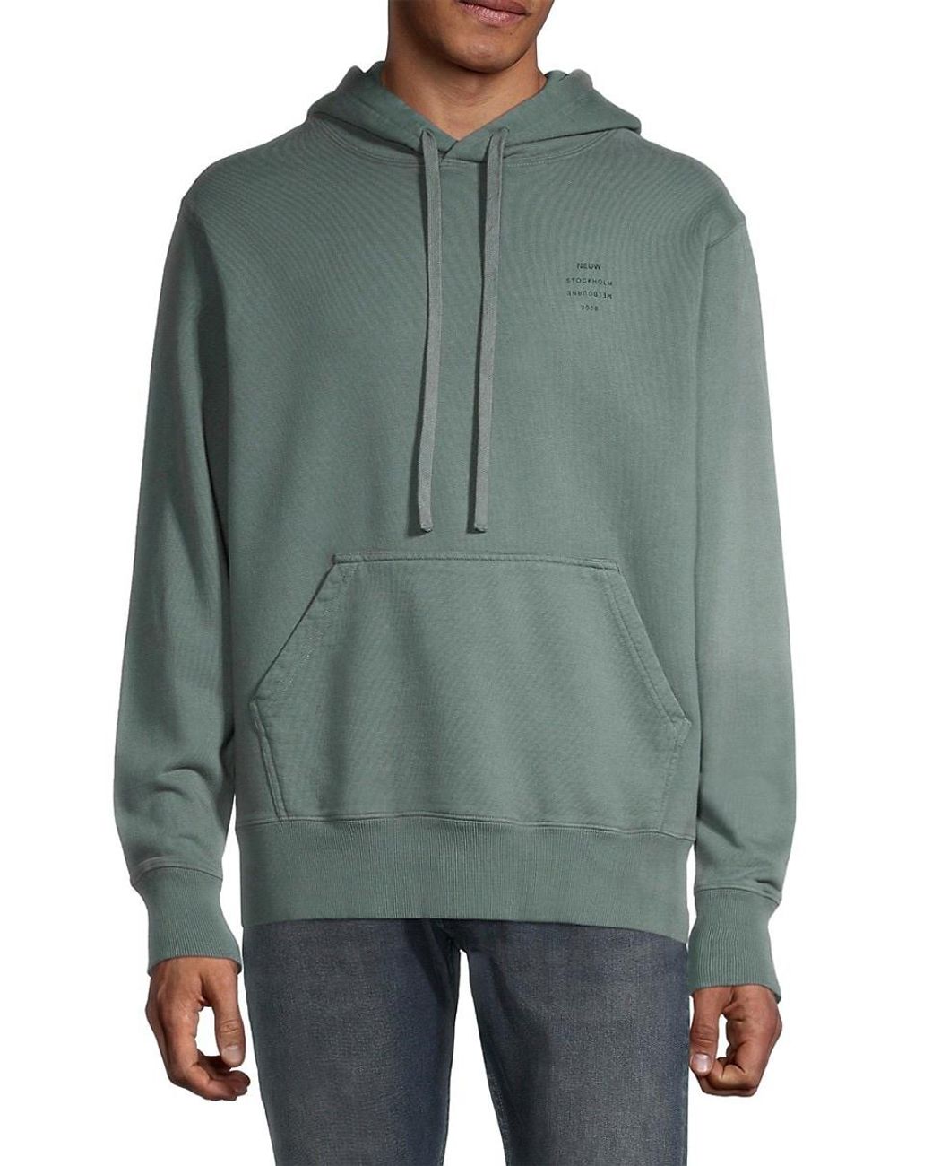 Neuw Pigment Dyed Pullover Hoodie in Green for Men Lyst UK