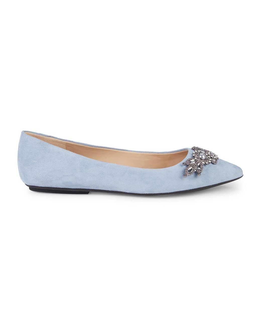 Karl Lagerfeld Valerie Embellished Flat in Blue Lyst