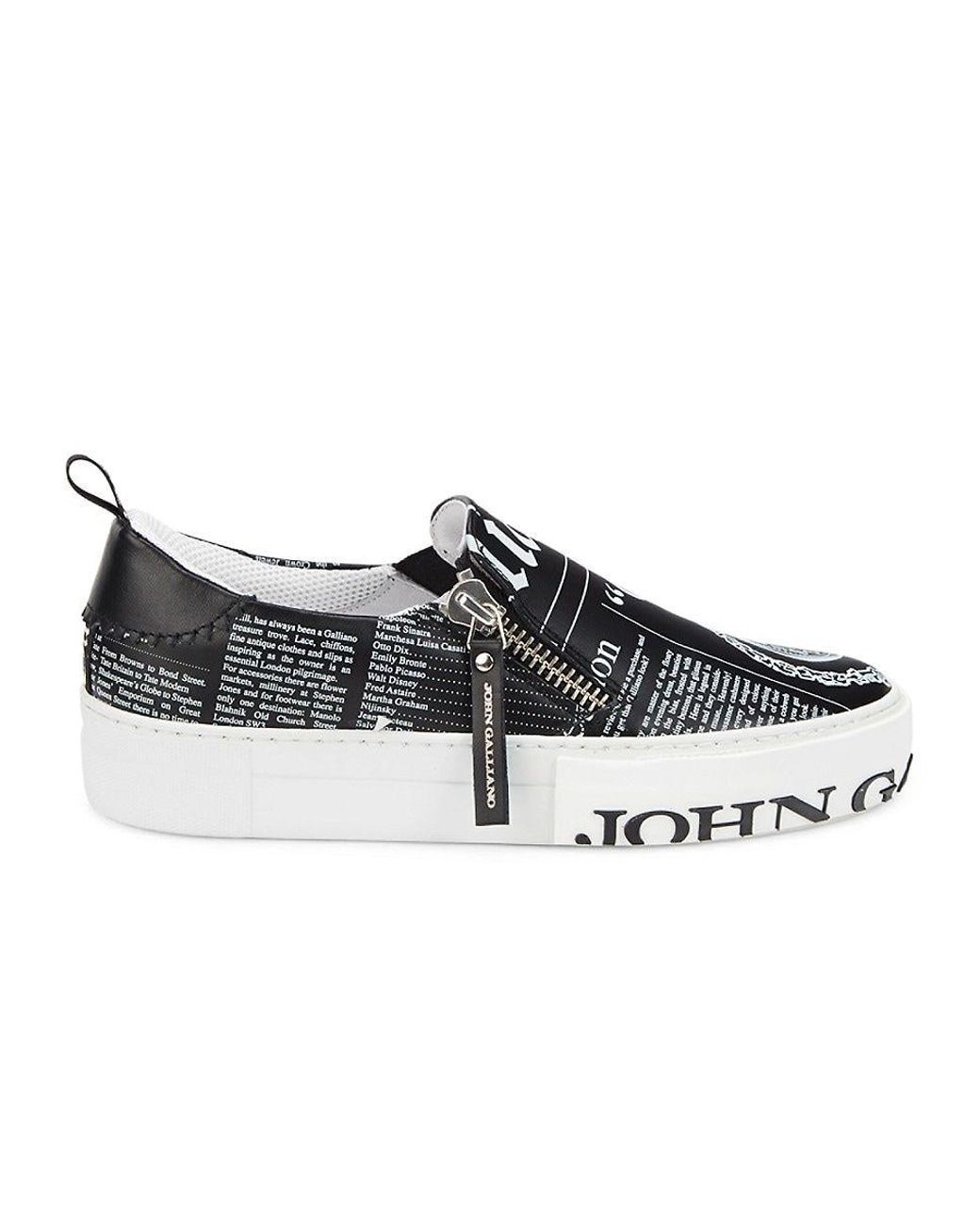 John Galliano Gazette Low Top Leather Sneakers in Black for Men